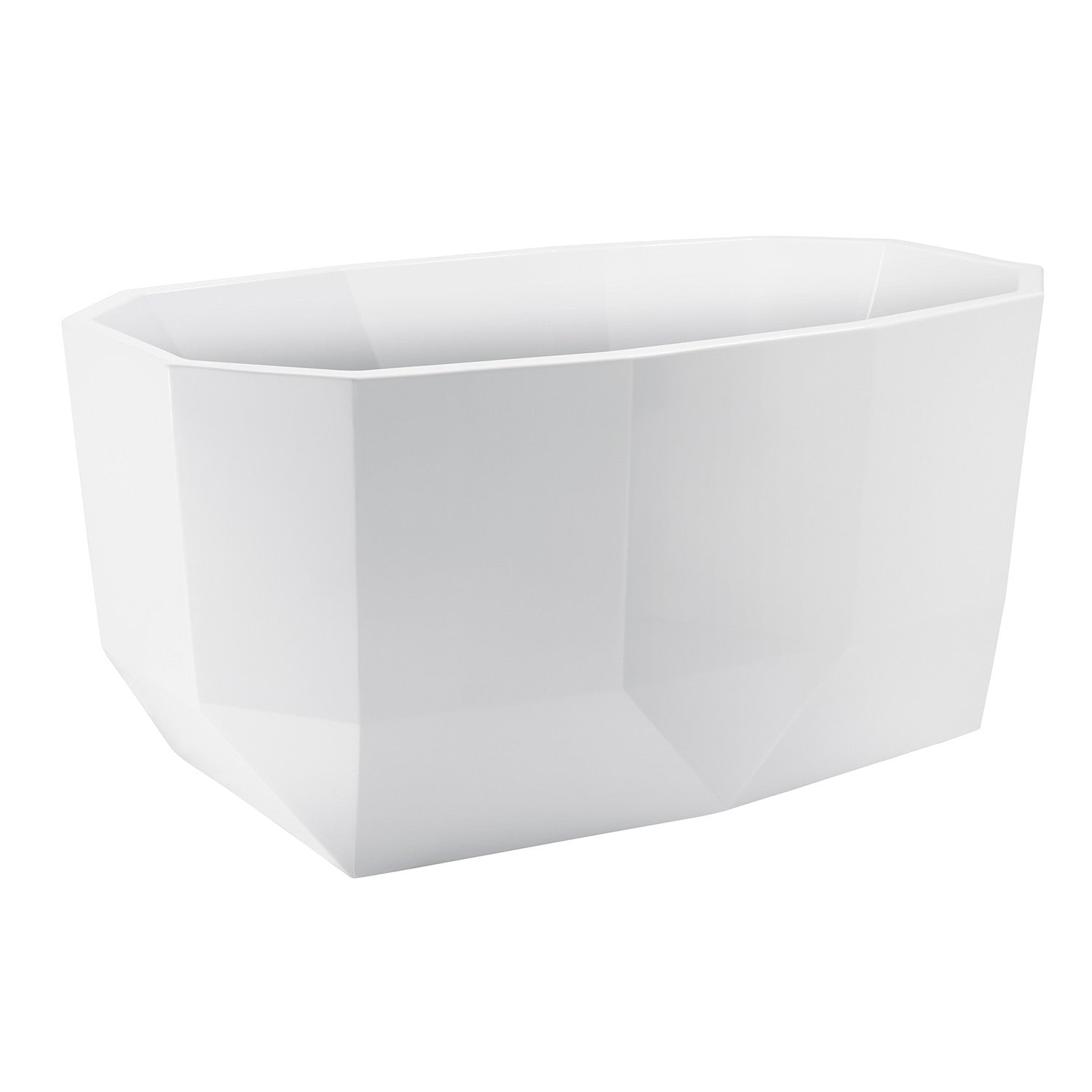 Aqua Eden VTSQ593024 59-Inch Glossy White Acrylic Oval Freestanding Bathtub with Drain - Perfect for Luxury Bathrooms & Spa Retreats