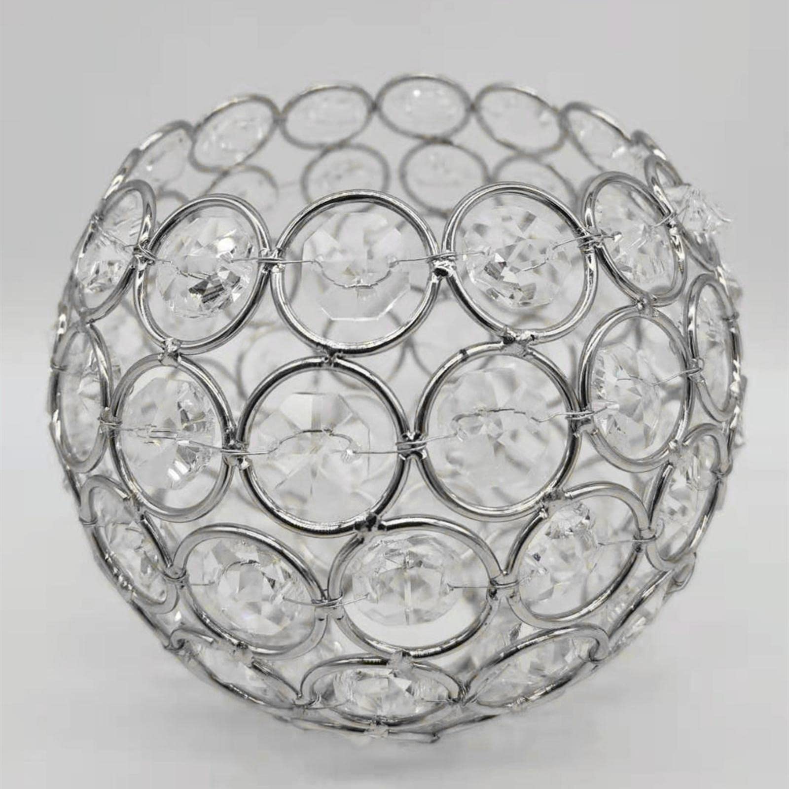 Crystal Ceiling Light Shade Replacement - Silver Chandelier Cover for Desk, Reading, Bathroom & Bedroom Lamps | Elegant Home & Dorm Decor