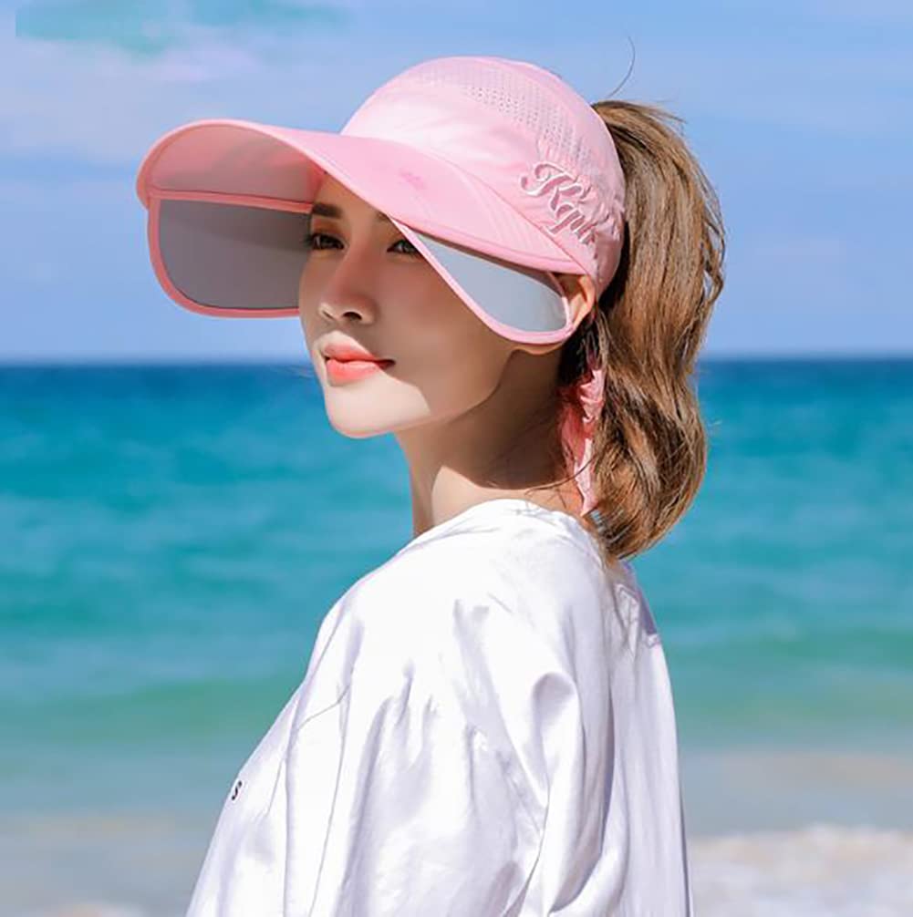 Adjustable Summer Sun Visor Hat for Golf, Tennis & Running - Retractable Brim UV Protection Cap for Outdoor Sports & Beach Activities