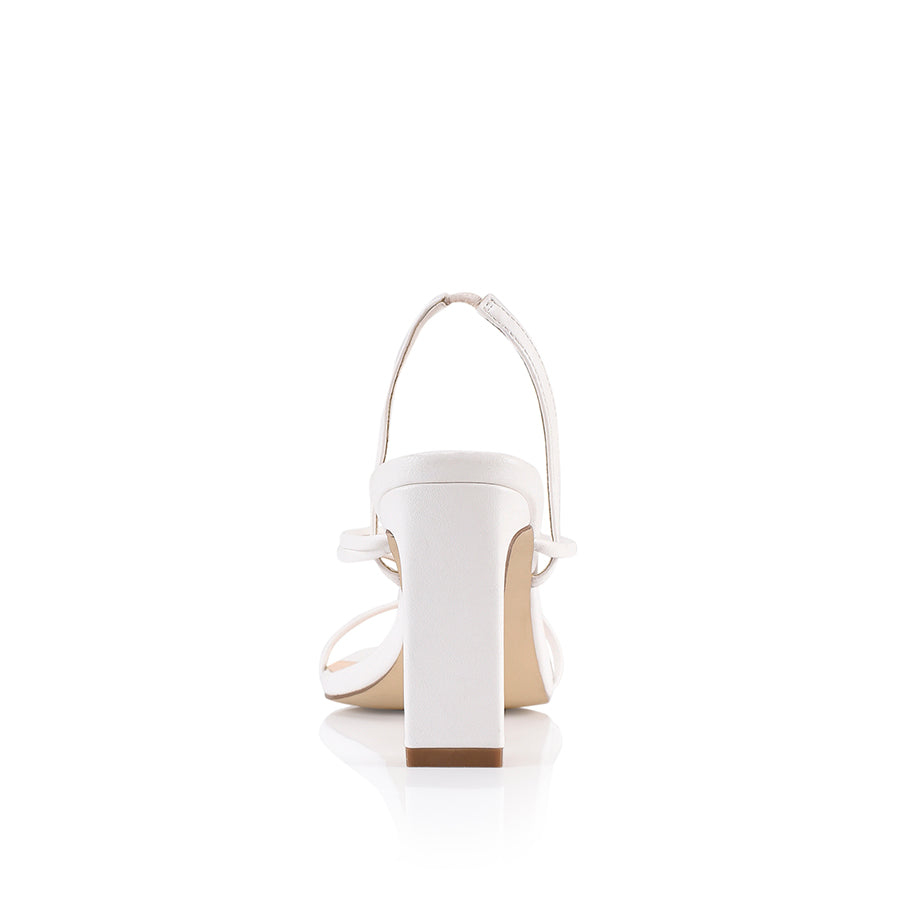 King Slim Strappy Heel - White Smooth Women's Dress Sandals for Weddings, Parties & Evening Events | Comfortable High Heels for Formal Occasions