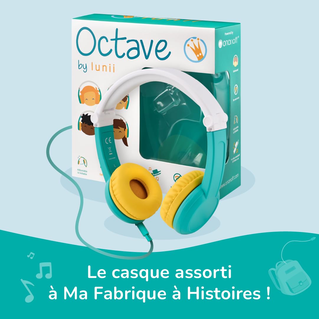 Lunii My Fabulous Storyteller Blue Travel Pack - Interactive Audio Storyteller for Kids with 24 Stories & Headphones - New Model 3760361142210 - Perfect for Road Trips, Bedtime & Learning English