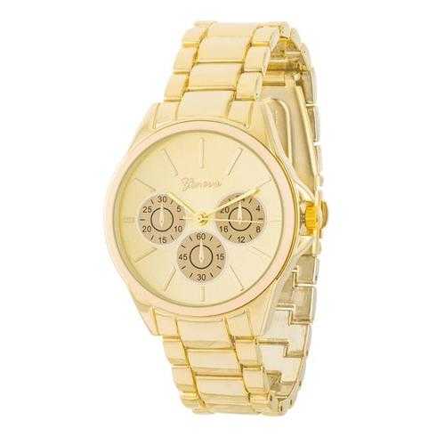 Luxury Chrono Gold Metal Watch for Men - Waterproof Stainless Steel Analog Wristwatch - Perfect for Business, Casual & Formal Occasions