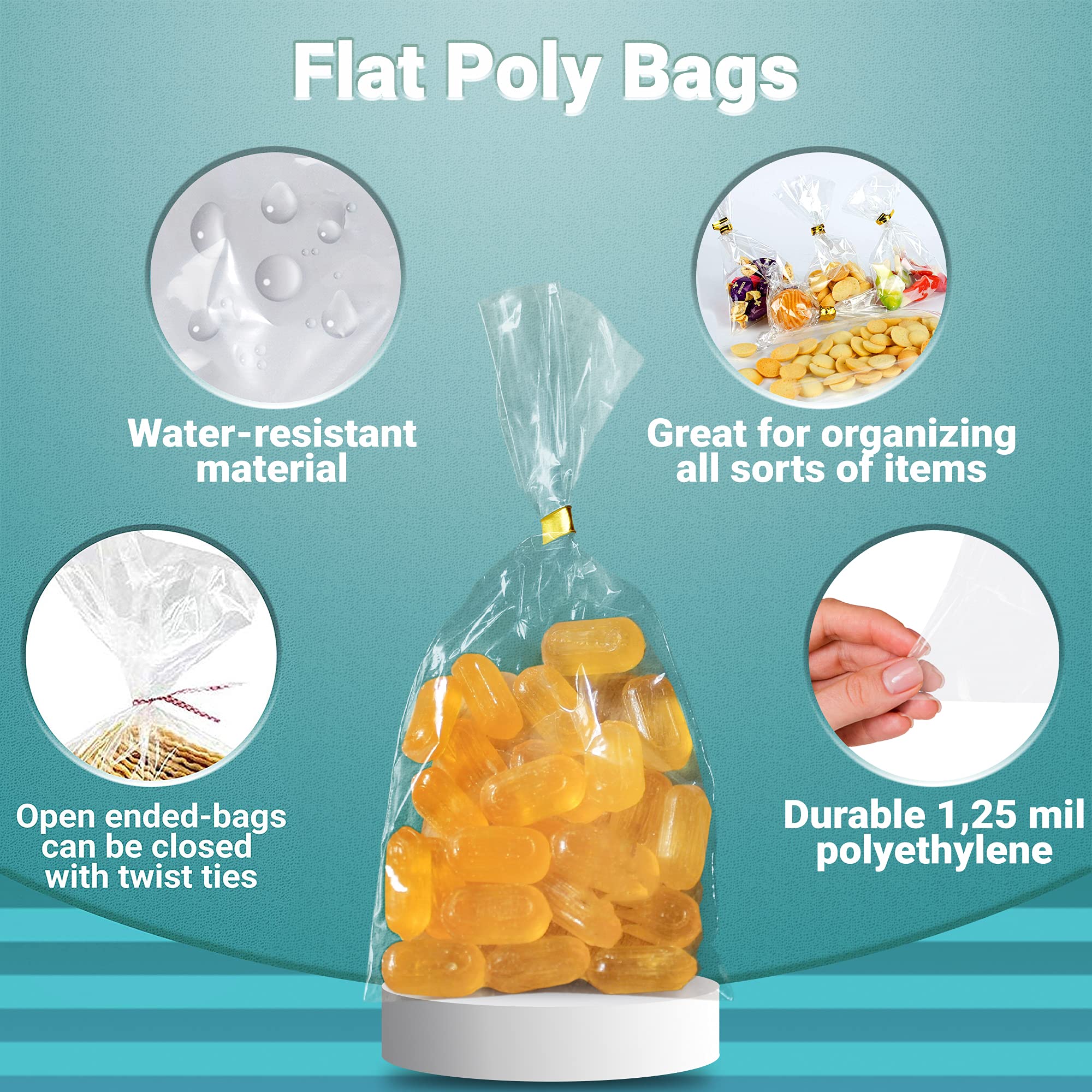 APQ 1000 Pack 6x12 Clear Polyethylene Flat Bags - 1.25 Mil Thickness for Storage & Transport | Industrial Use, Food Service, Retail Packaging, Shipping Supplies, Small Parts Organization