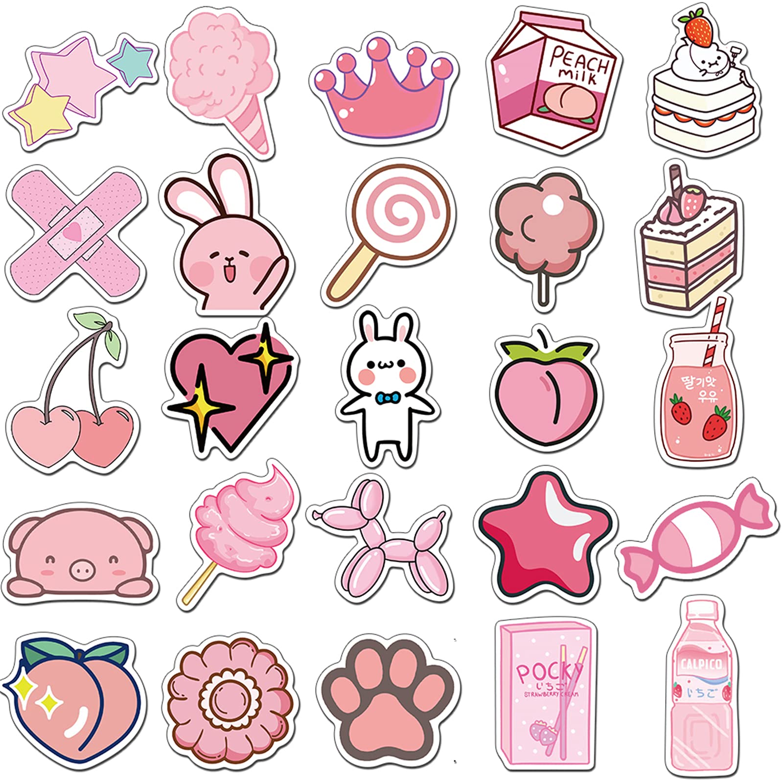 50PCS Kawaii Cute Waterproof Stickers for Kids & Teens - Aesthetic Pink VSCO Girl Stickers for Water Bottles, Hydro Flask, Laptop, Phone & Car | Perfect for School Supplies, DIY Crafts & Personalizing Accessories