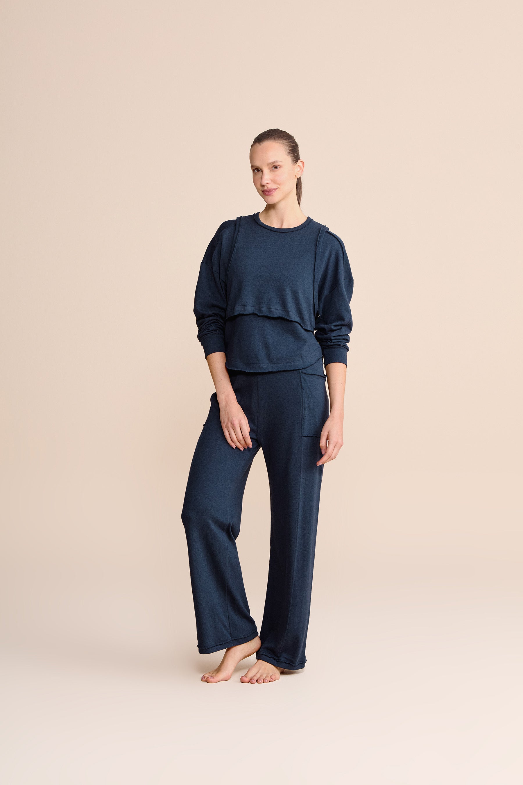 Slow Knit Straight Leg Pants for Women - Comfortable High Waisted Casual Trousers | Perfect for Office, Travel & Everyday Wear