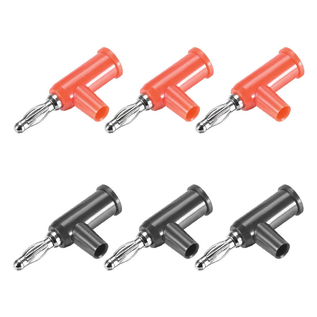 Premium 4mm Banana Speaker Plug Cable Connectors - Red & Black 24A Jack Connectors (6-Pack) for Home Audio, DJ Equipment & Professional Sound Systems