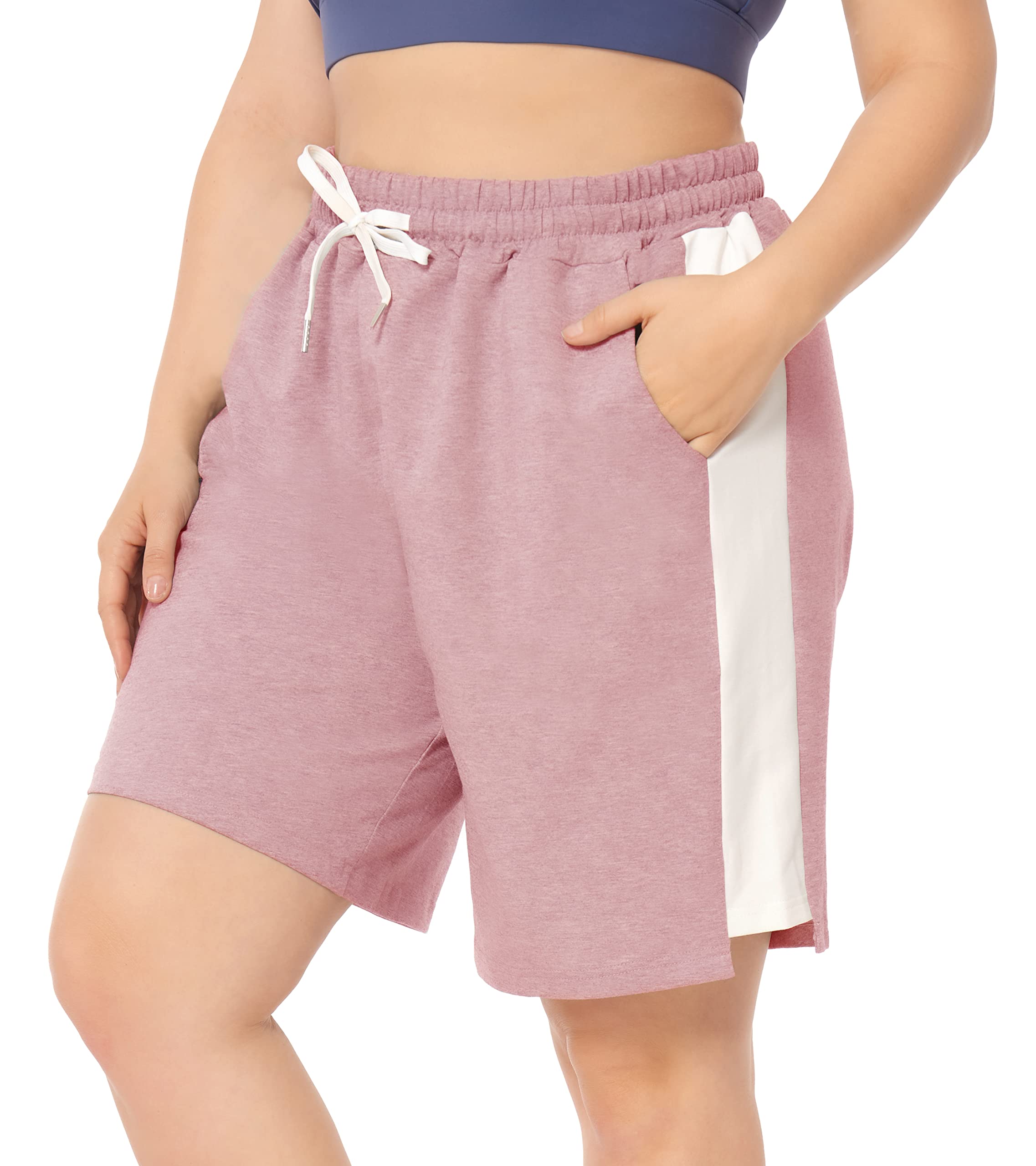 ZERDOCEAN Women's Plus Size Athletic Shorts - High Waisted Yoga Lounge Pajama Sweatpants Shorts for Walking, Workout & Activewear - Perfect for Gym, Running, Travel & Relaxing at Home