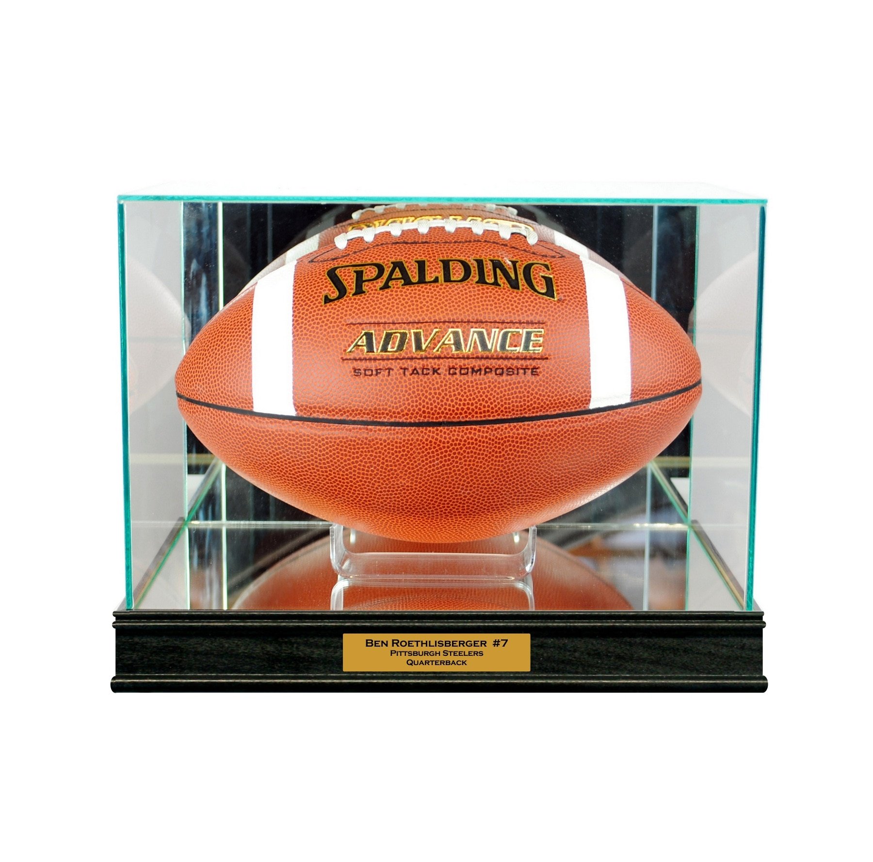 Premium Rectangle Football Display Case with Sport Moulding - Perfect for Showcasing Autographed Footballs, Collectibles, and Memorabilia in Home, Office, or Man Cave Decor