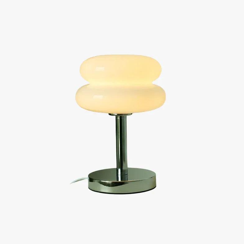 Modern Two-Layer Round Table Lamp with Sturdy Metal Base - Perfect for Living Room, Bedroom, or Office Lighting