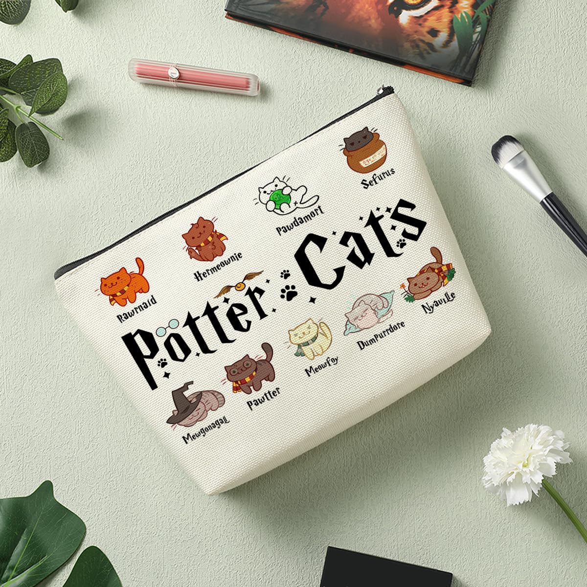 Funny Cat Makeup Bag - Cute Cat Themed Cosmetic Pouch for Women & Cat Lovers | Inspired Movie Design | Perfect Gift for Best Friends, Cat Moms, Graduation, Christmas & Birthdays | Great for Travel, Daily Makeup Storage & Cat Lover Accessories