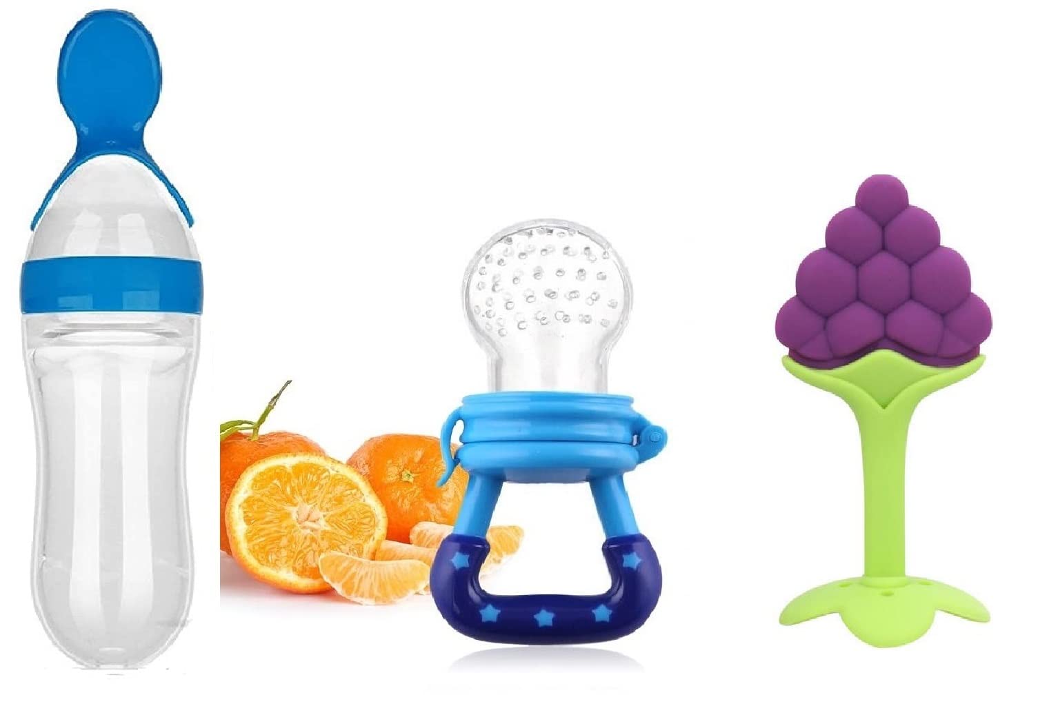 WATERFOWL Baby Fruit Nibbler & Feeder - BPA Free Teether for 6-12 Month Old Infants | Safe Silicone Mesh Feeder for First Foods | Combo Pack of 3 | Perfect for Soothing Gums & Introducing Solids at Home or On-the-Go