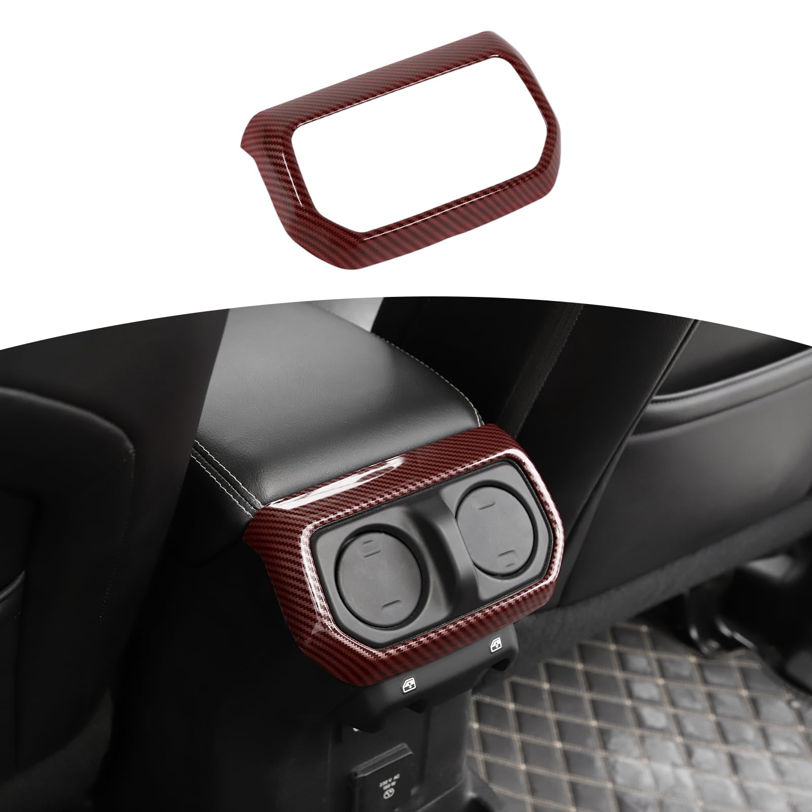 Jeep Wrangler JL JLU & Gladiator JT Rear AC Vent Trim Frame (2018-2024) - RT-TCZ Red Carbon Fiber Interior Upgrade | Perfect for Off-Roading & Custom Jeep Modifications