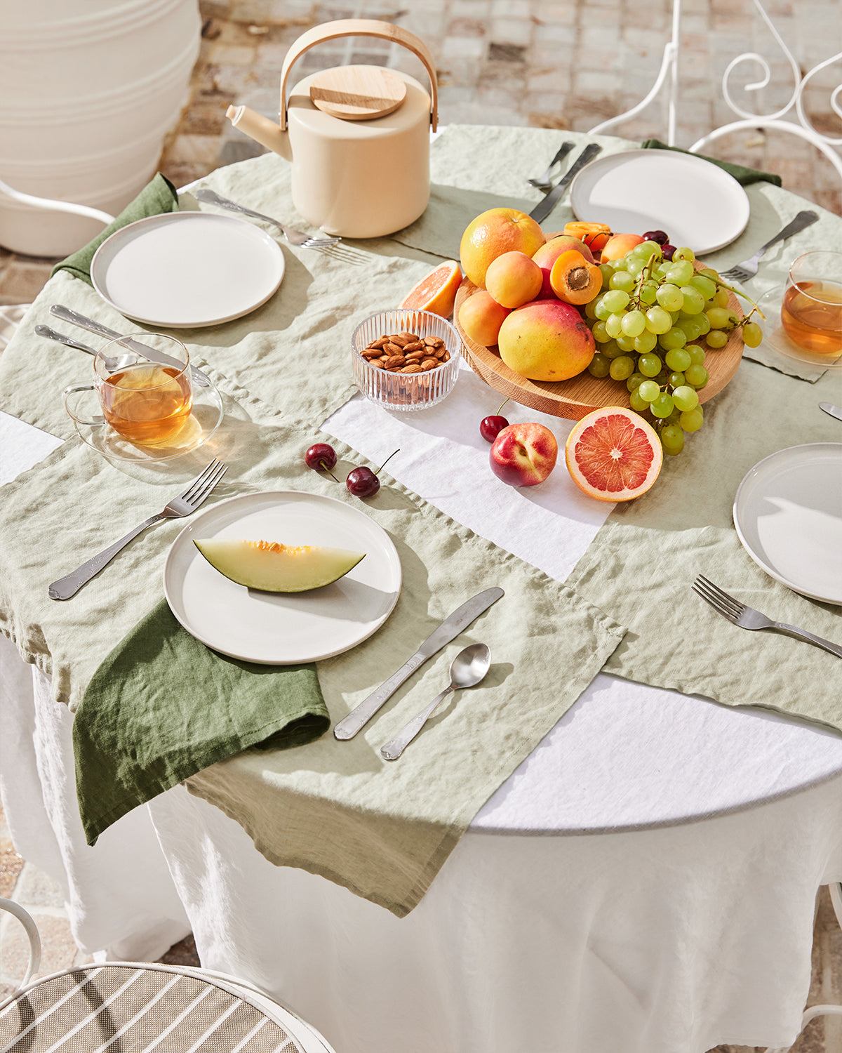 Premium Sage Green 100% French Flax Linen Placemats - Set of 4 Natural & Eco-Friendly Table Mats for Dining, Kitchen, and Home Decor