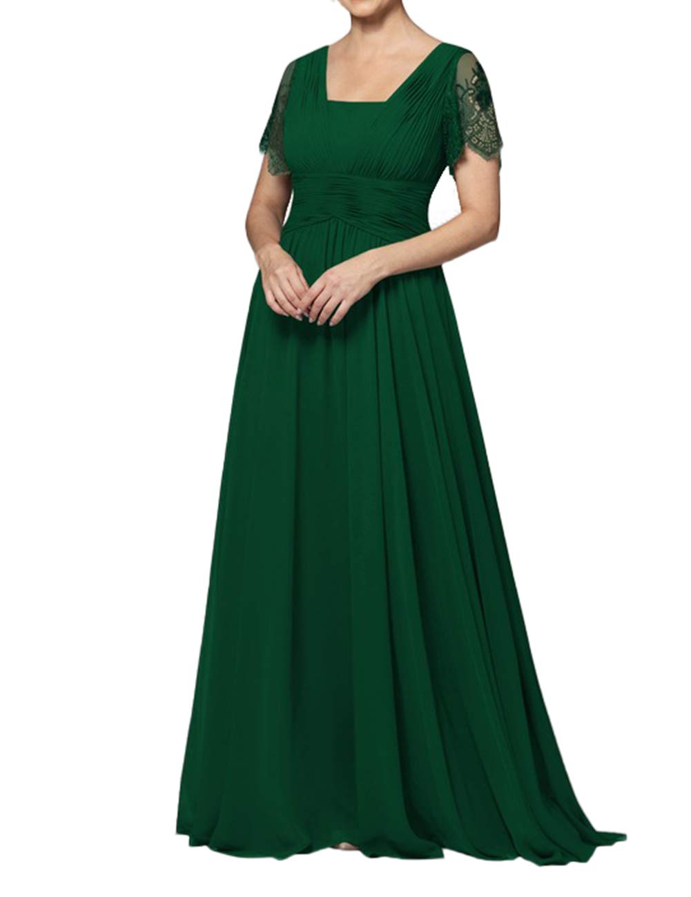 Elegant Mother of The Bride Dresses - Short Sleeve Chiffon Formal Evening Gowns for Weddings & Special Occasions