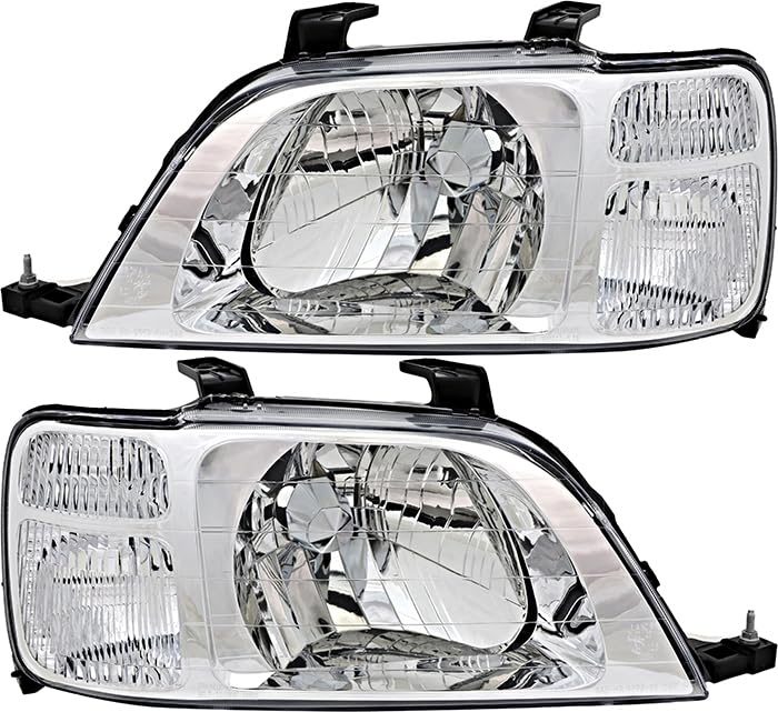 Honda CRV Headlight Assembly Kit - Halogen Replacement Lamps for Driver & Passenger Side (1997-2001 Models) | Perfect for Night Driving & Off-Road Adventures