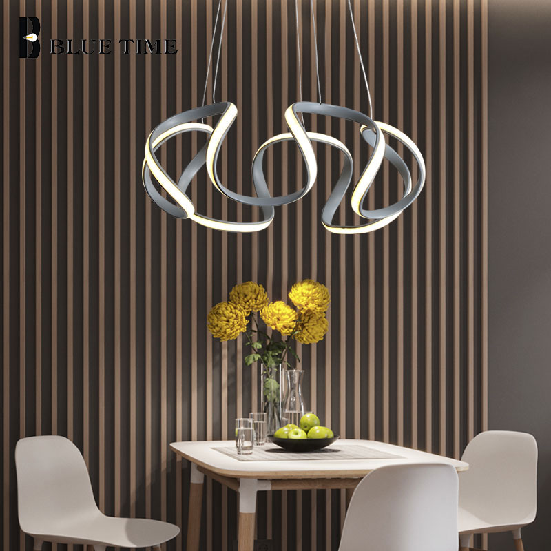 Spiral Wave LED Chandelier - Modern Crystal Ceiling Light Fixture for Dining Room, Living Room & Bedroom | Energy-Efficient Dimmable Lighting for Home Decor