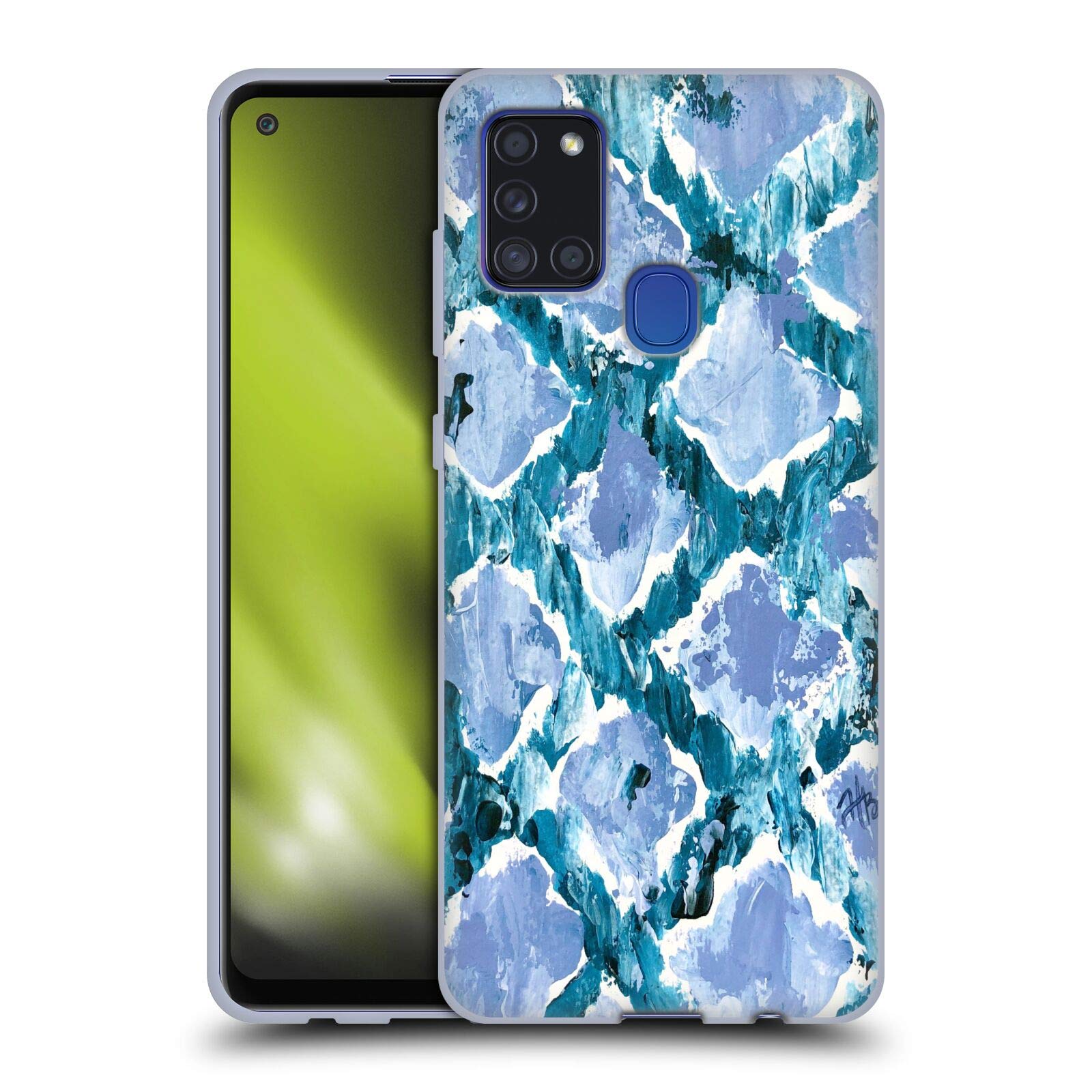 Head Case Designs Haley Bush Blue Diamond Painting Soft Gel Case for Samsung Galaxy A21s (2020) - Stylish Protection for Everyday Use & Travel
