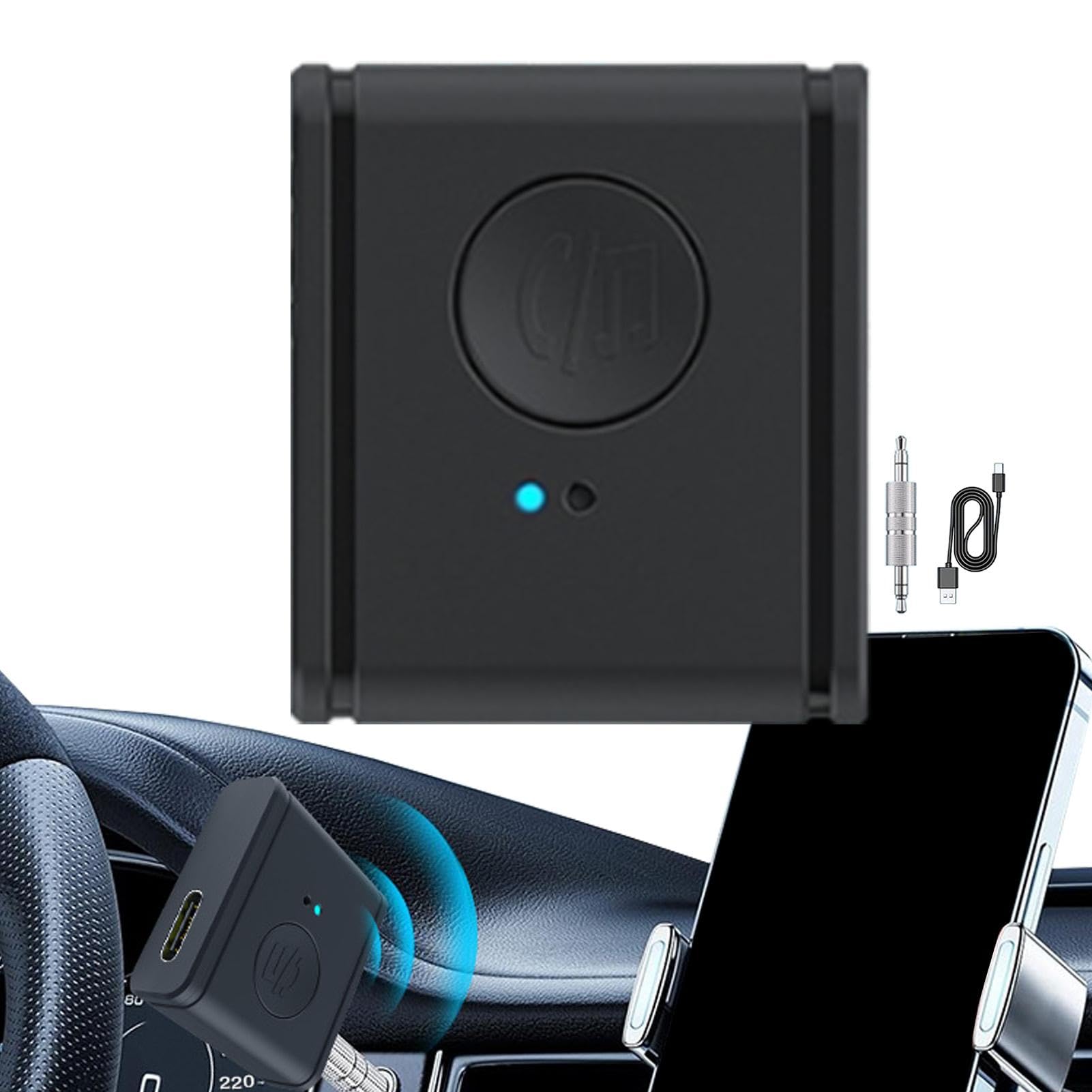 5.3 Wireless Bluetooth Aux Adapter for Car & Home Stereo - Noise Cancelling Audio Receiver with Seamless Streaming for Headphones, Old Stereos & Speakers | Perfect for Commuting, Home Entertainment & Wireless Music Upgrade
