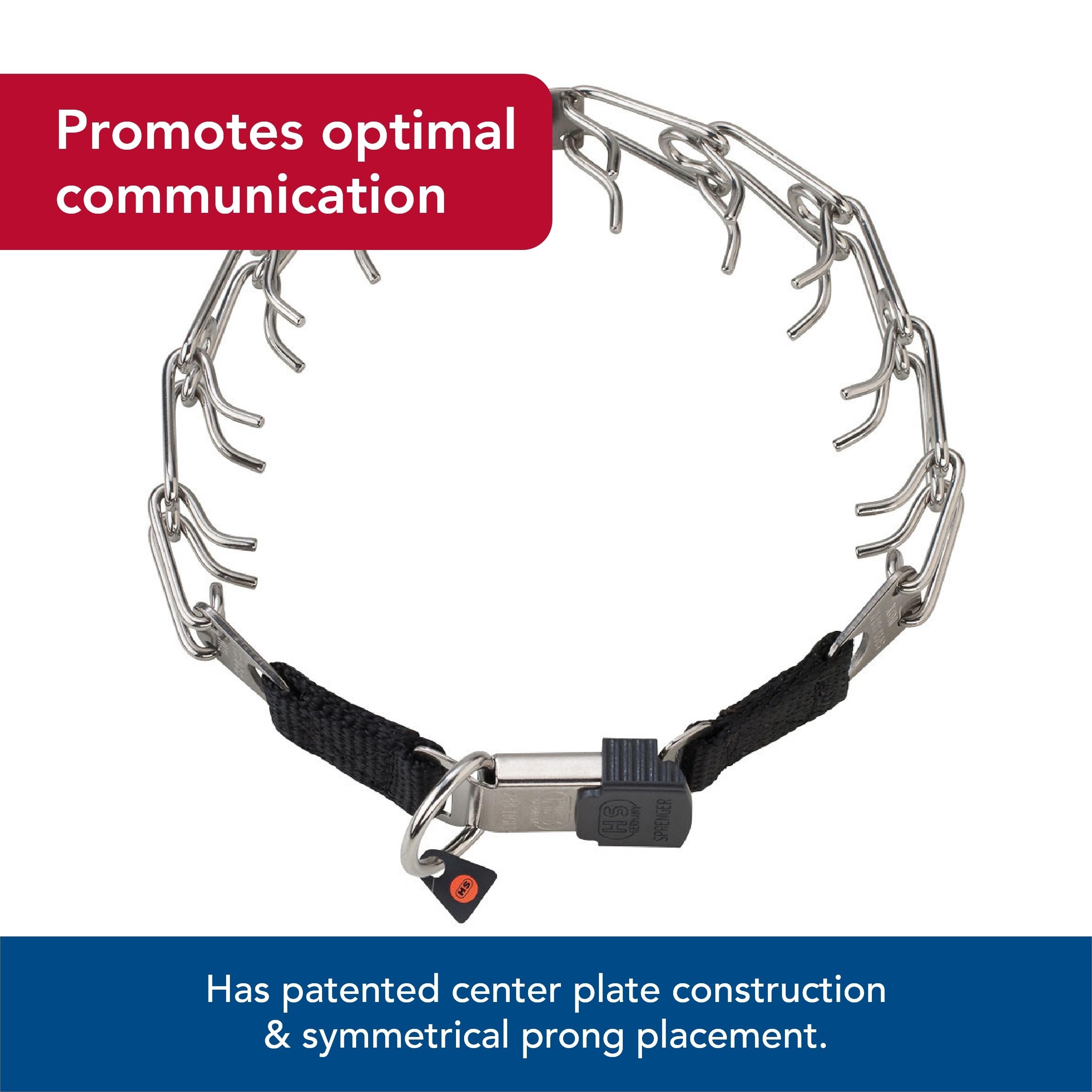 Herm Sprenger Ultra-Plus Prong Dog Training Collar with ClicLock - Chrome Plated 4mm x 20-25