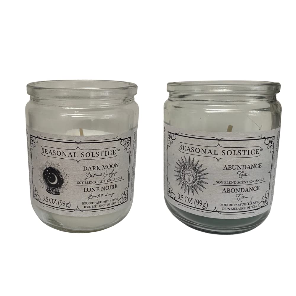 Seasonal Solstice Candle Set: Abundance & Dark Moon Scented Candles for Meditation, Yoga, and Spiritual Rituals