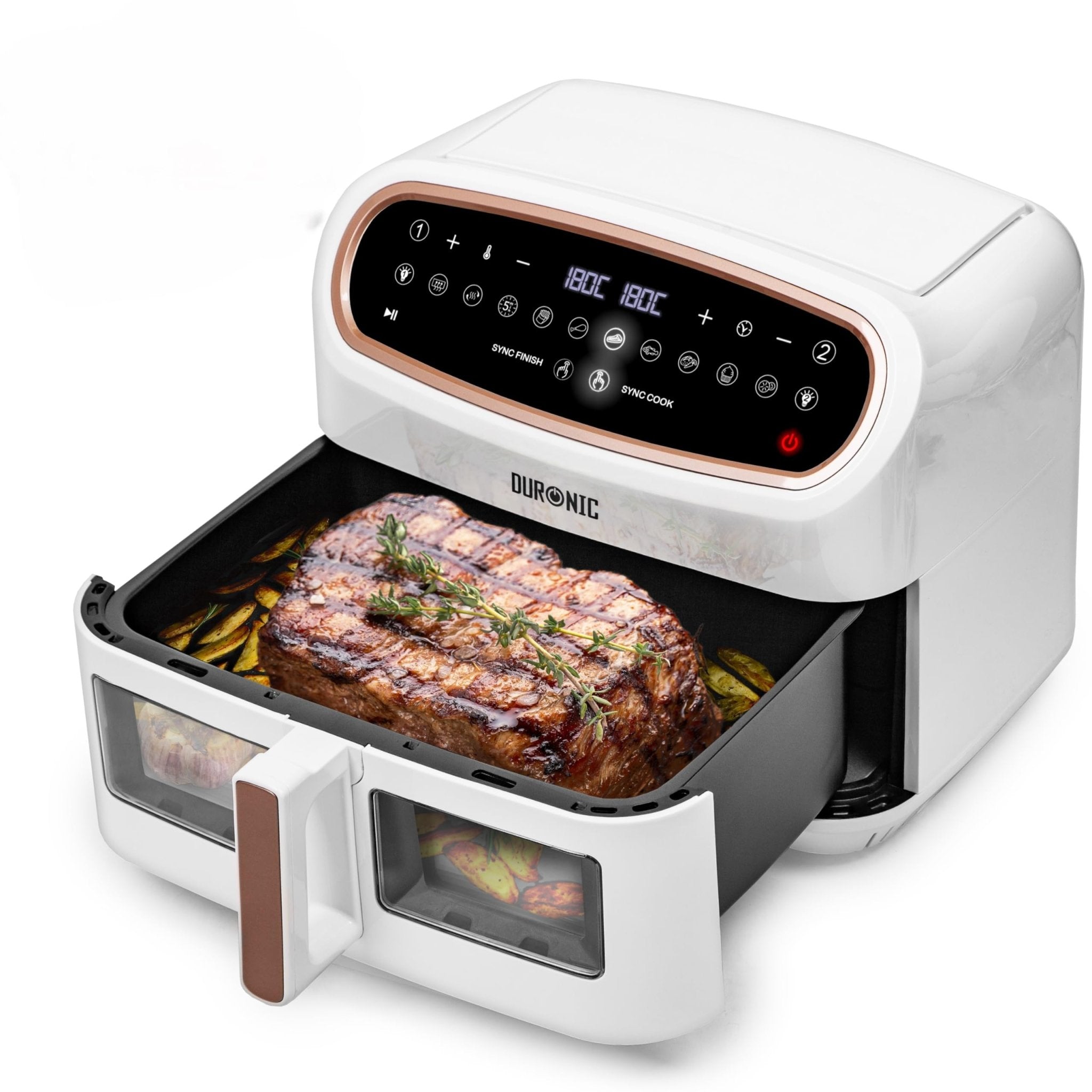 Duronic AF14 WG XL Air Fryer – 10L Large Capacity Family Air Fryer with Visual Window for Roasting, Baking & Frying | Perfect for Potatoes, Chicken, Chips, Pastries & Cakes | Healthy Cooking for Family Dinners & Party Snacks