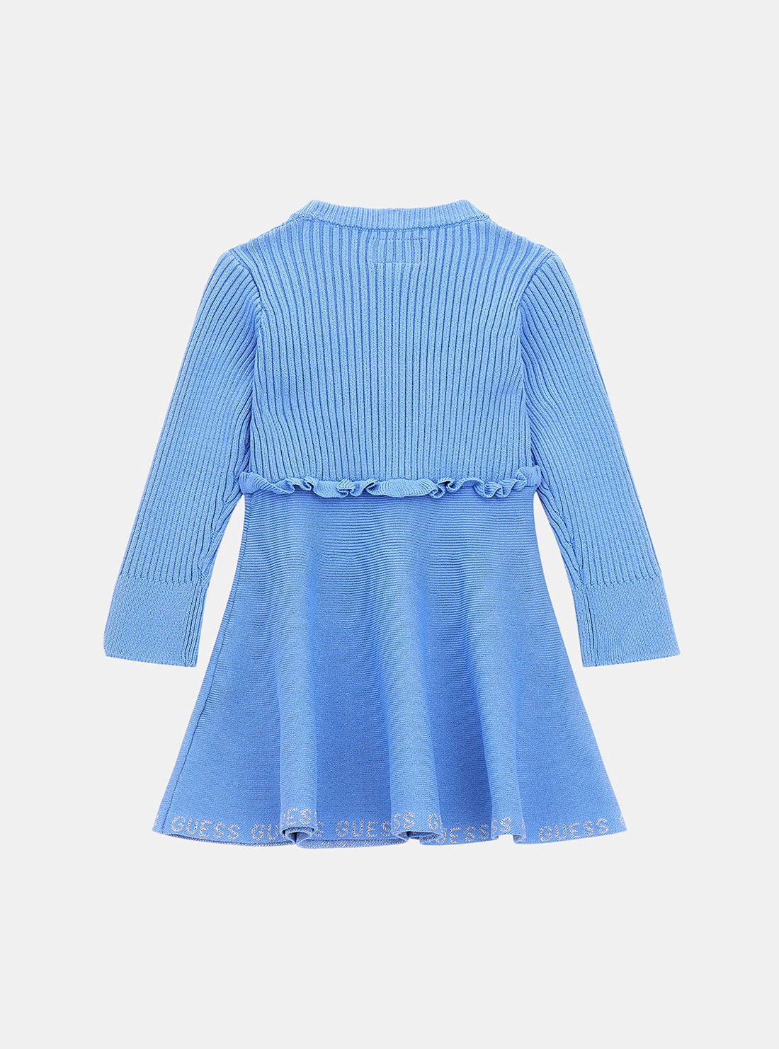 Blue Long Sleeve Knit Dress for Women - Soft Stretchy Comfortable Casual Midi Dress (Size 2-7) - Perfect for Office, Date Night and Fall Season Outfits