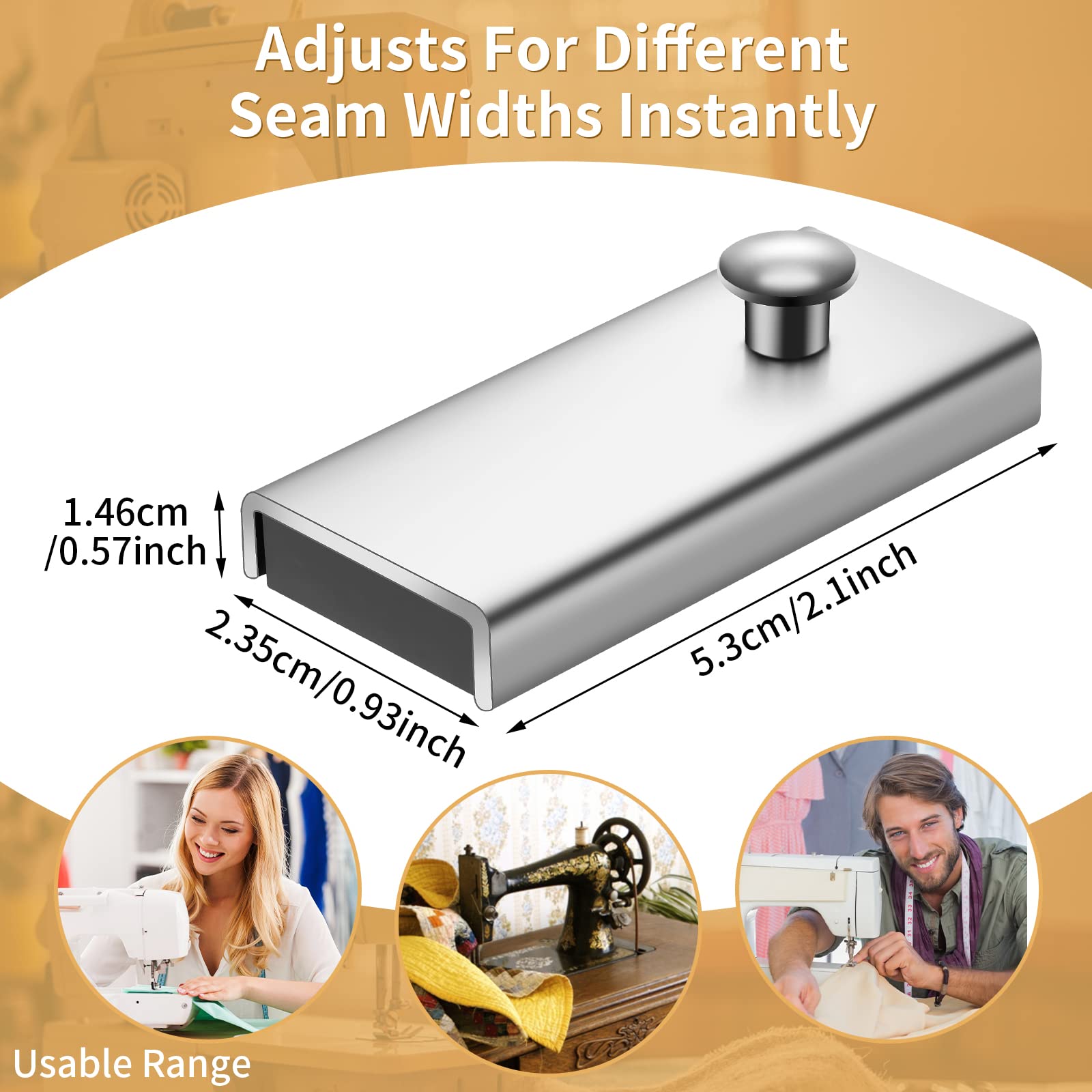 Grevosea 2 Pack Magnetic Sewing Guides - Universal Metal Straight Stitch Guide for Sewing Machines - Perfect for Quilting, Hemming & Crafting Projects
