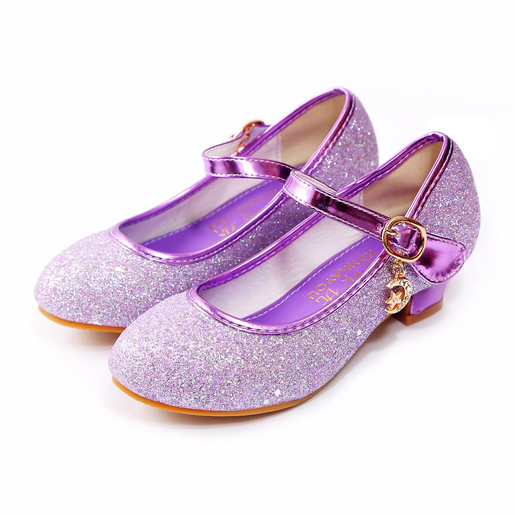 ALPHELIGANCE Girls Sparkle Mary Jane Shoes - Low Heel Princess Flower Wedding Party Dress Shoes for Toddler & Kids | Perfect for Birthday, Pageant, Flower Girl & Special Occasions
