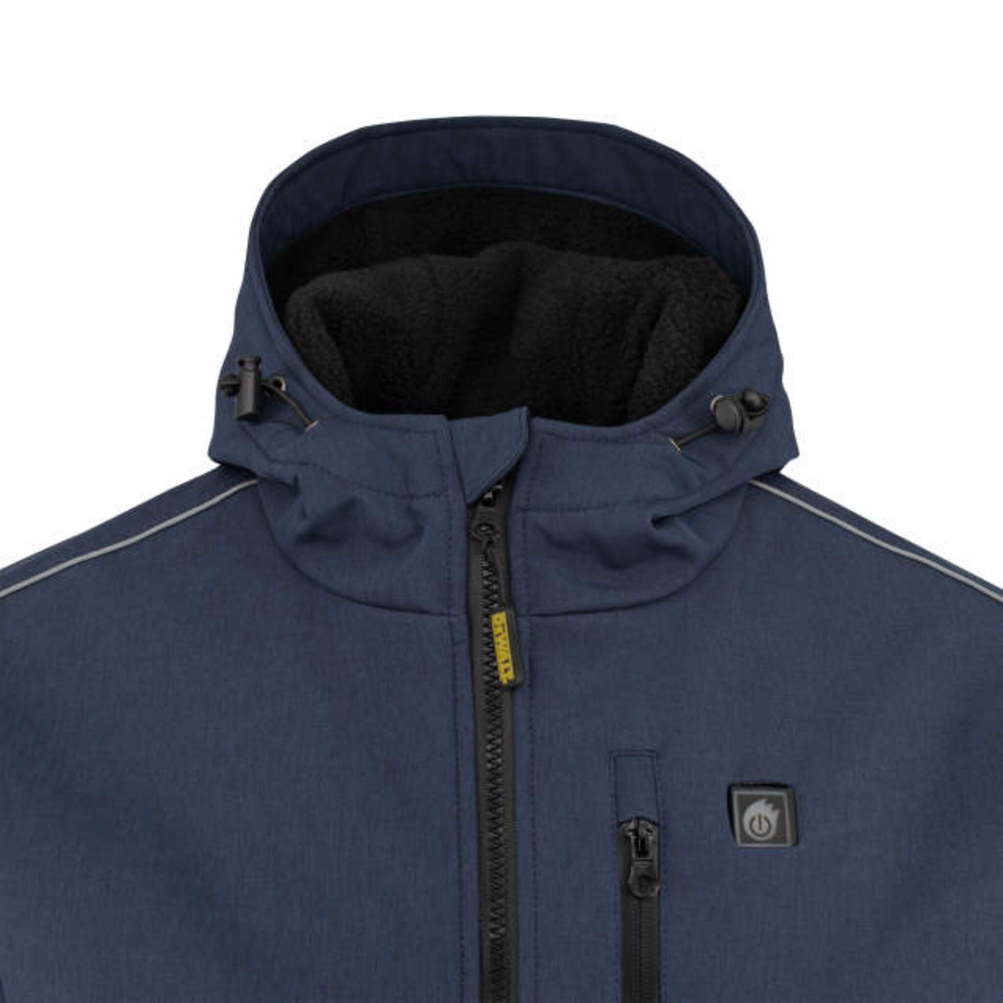 DEWALT Men's Heated Soft Shell Work Jacket with Battery - 3 Adjustable Heating Zones, Waterproof & Windproof Winter Jacket with Reflective Piping, Sherpa Lining for Construction, Outdoor Work & Cold Weather (Sizes S-3XL) | Ideal for Electricians, Carpenters, Hunters & Winter Sports