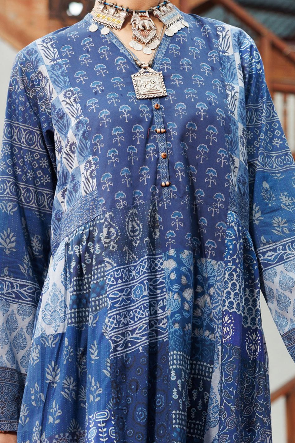 Cambric Digital Blue Kurti for Women - Stylish & Comfortable Indian Tunic Top | Perfect for Casual Wear, Office & Festive Occasions