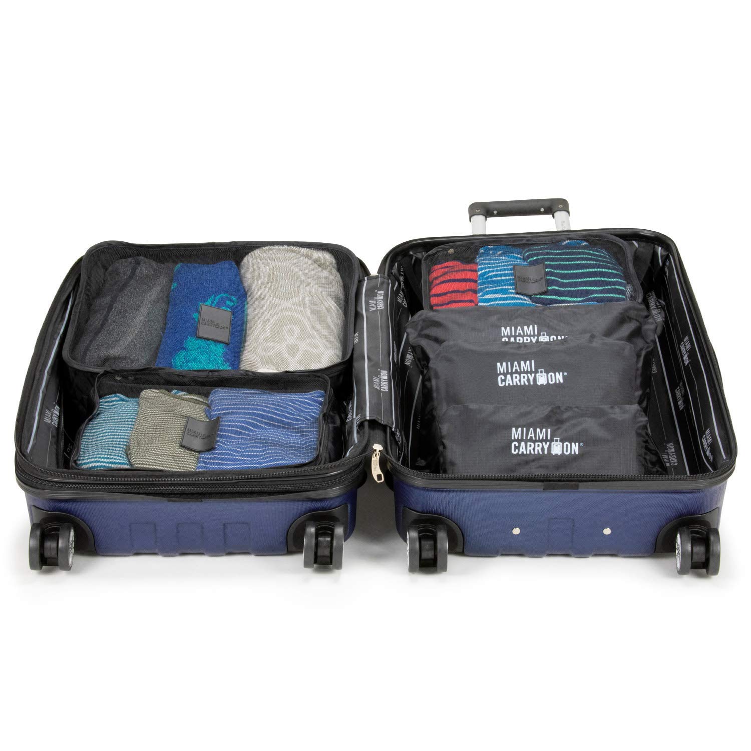 12-Piece Packing Cubes Set for Travel Luggage Organization - Black | Space-Saving Travel Accessories for Suitcases, Backpacks & Carry-Ons