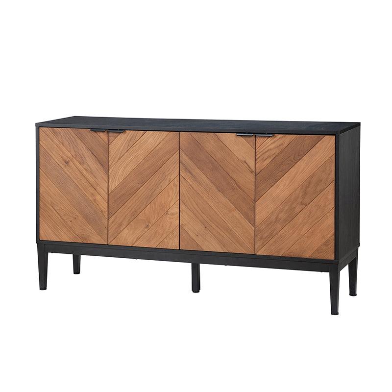 Mila 55 Inch Wide 4 Door Sideboard with Storage - Modern Buffet Cabinet for Dining Room, Living Room & Entryway Organization