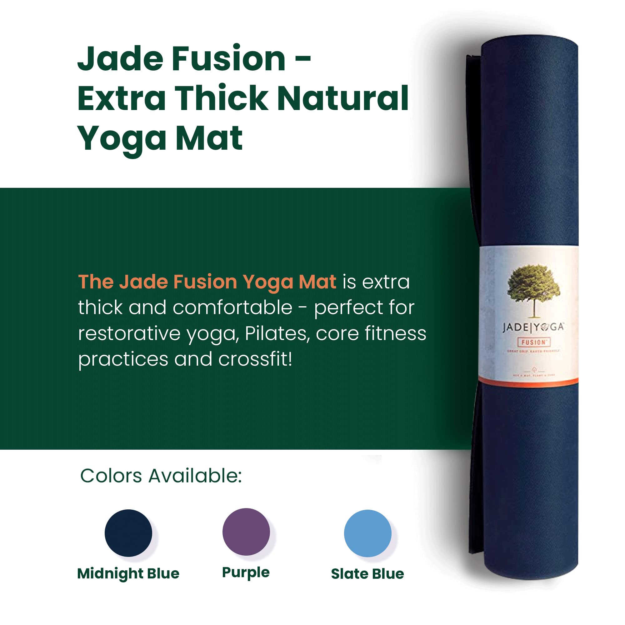 Premium Jade Fusion Yoga Mat - Extra Thick, Non-Slip & Ultra-Grip Exercise Mat for Home Gym (68