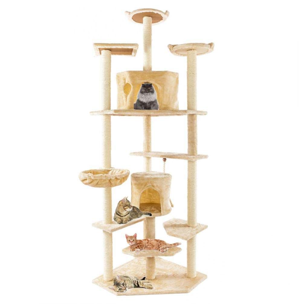 Yililay Solid Sisal Rope Cat Tree - Durable Pet Climbing Tower for Cats & Small Dogs | Plush Perch, Scratching Post & Play Toy for Indoor Pets | Perfect for Apartments & Pet Lovers