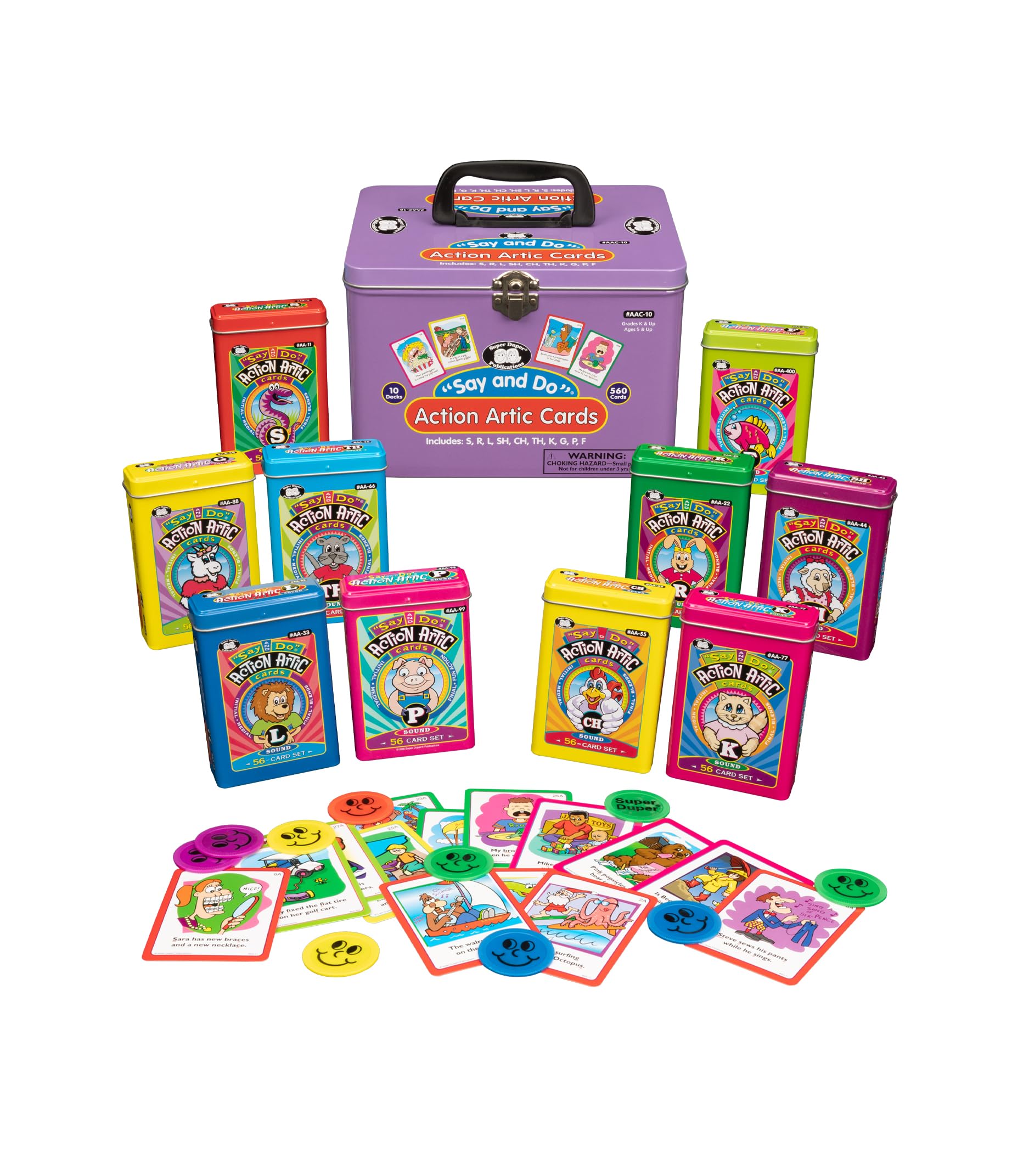 Super Duper Publications Say and Do® Action Articulation Bundle – 10 Sound Flash Cards for Vocabulary & Language Development | Speech Therapy & ESL Learning Materials | Classroom & Homeschool Educational Games
