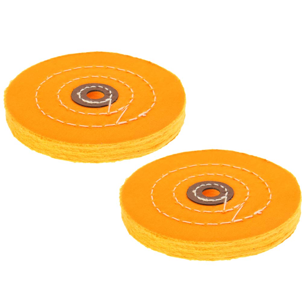 Utoolmart 5 Inch Cotton Buffing Wheel for Bench Grinder - 12mm Arbor Hole, 2-Pack - Perfect for Metal Polishing, Jewelry Finishing & DIY Projects