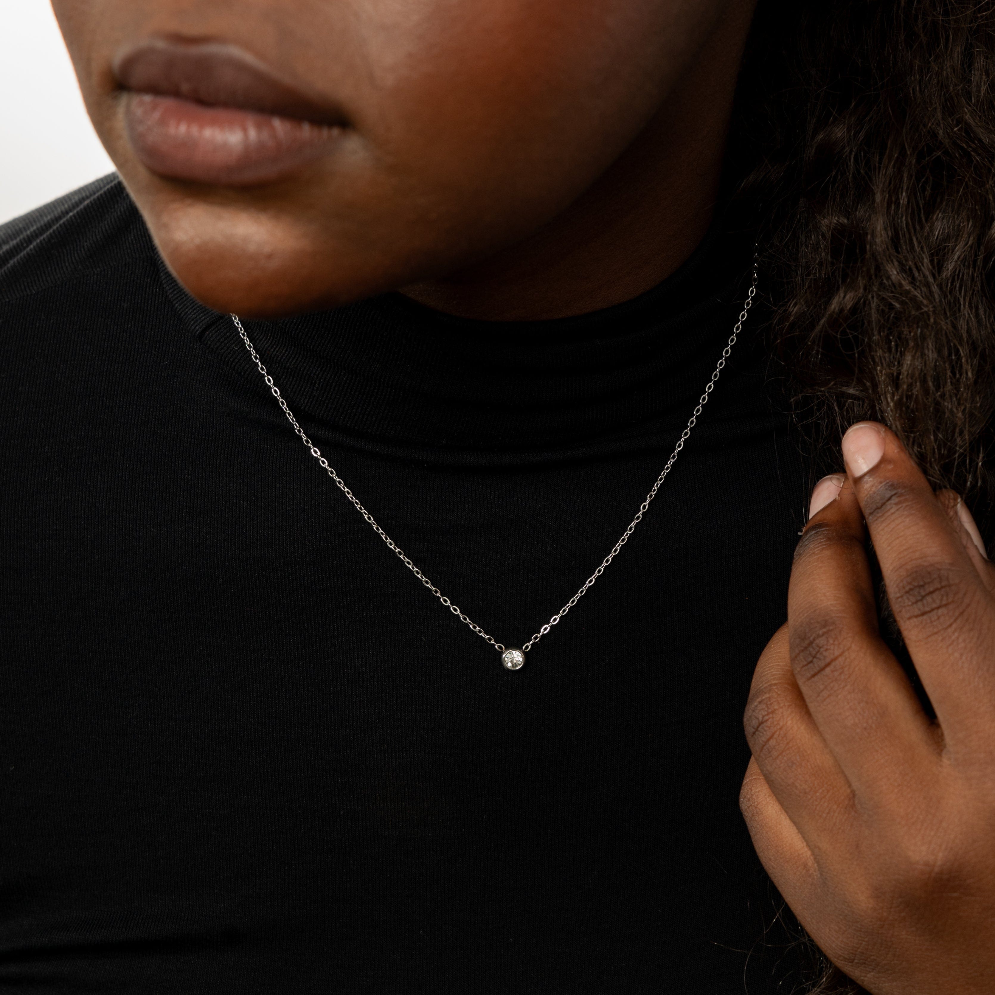 Elegant Bezel Necklace for Women - 14K Gold Plated Cubic Zirconia Pendant - Perfect for Valentine's Day, Anniversary & Wedding Gifts