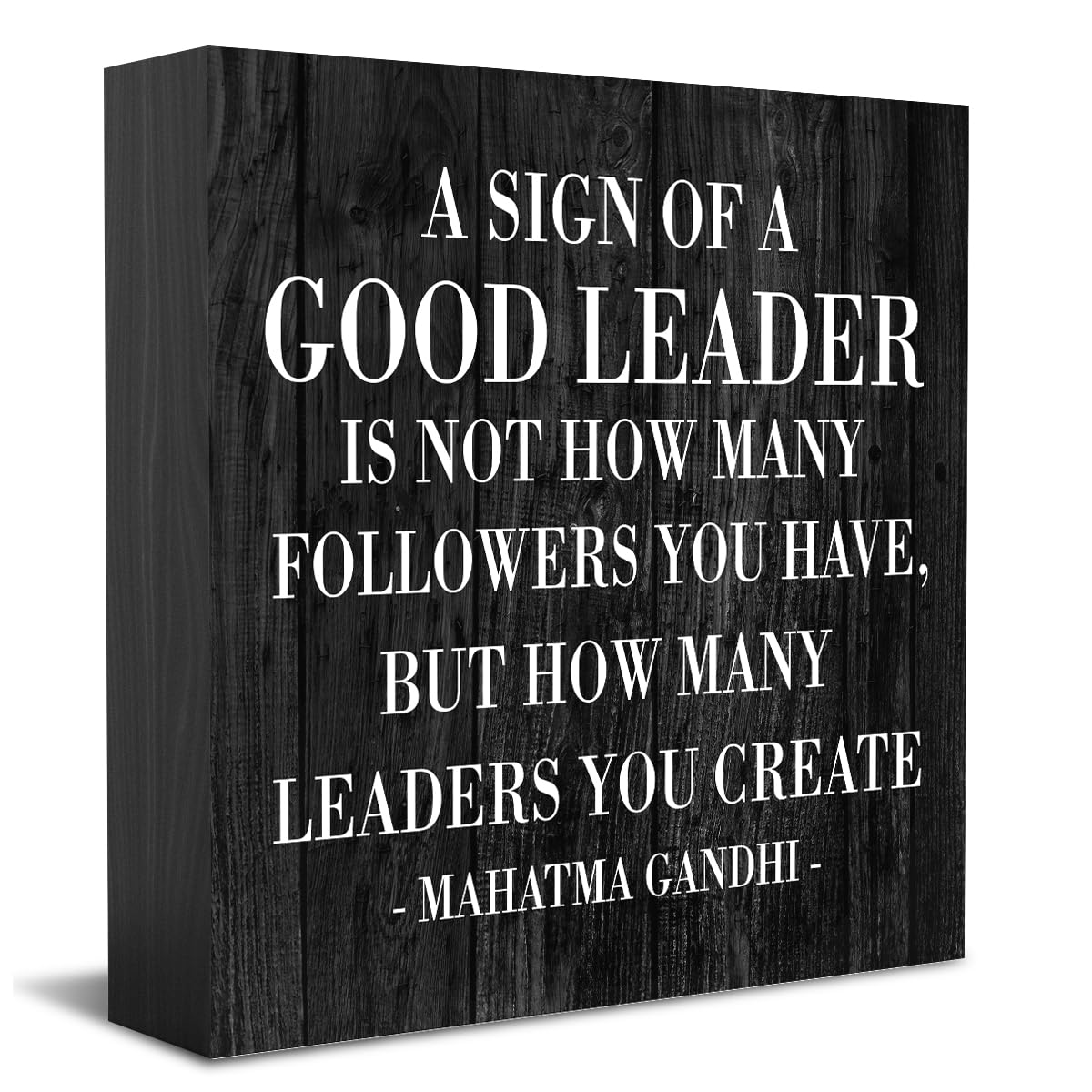 HTBIG Inspirational Wooden Desk Sign - Motivational Office Decor for Boss, Leader & Mentor - Rustic Home & Office Shelf Decoration - Perfect Gift for Retirement, Promotion & Appreciation | Ideal for Corporate Gifts, Office Desk & Workspace Motivation