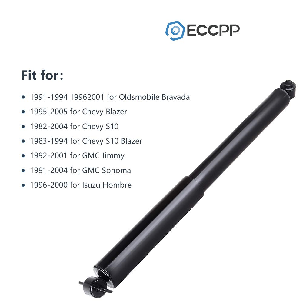 ECCPP Front & Rear Shock Absorbers Set of 4 - Compatible with 1995-2005 Chevy Blazer, 1991-2004 Chevy S10/GMC Sonoma, 1992-2001 GMC Jimmy, Isuzu Hombre, Oldsmobile Bravada (344041 & 344042) - Heavy Duty Suspension Replacement for Off-Road & Daily Driving