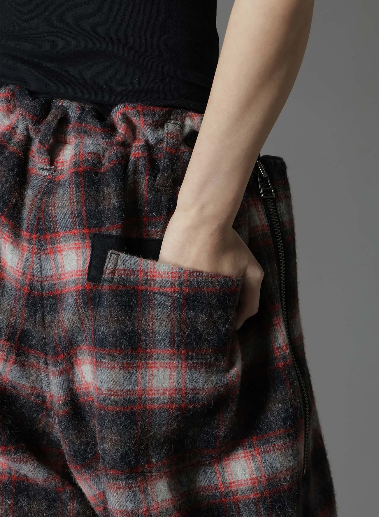 Checked Shaggy Wool Zipper Pocket Pants for Men & Women - Cozy Winter Lounge Pants for Home, Office & Travel