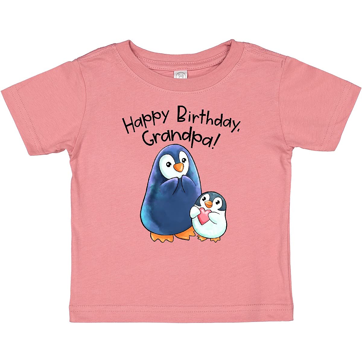 Inktastic Happy Birthday Grandpa Cute Penguins Baby T-Shirt - Adorable Penguin Design for Grandfather's Birthday Gift & Toddler Outfit