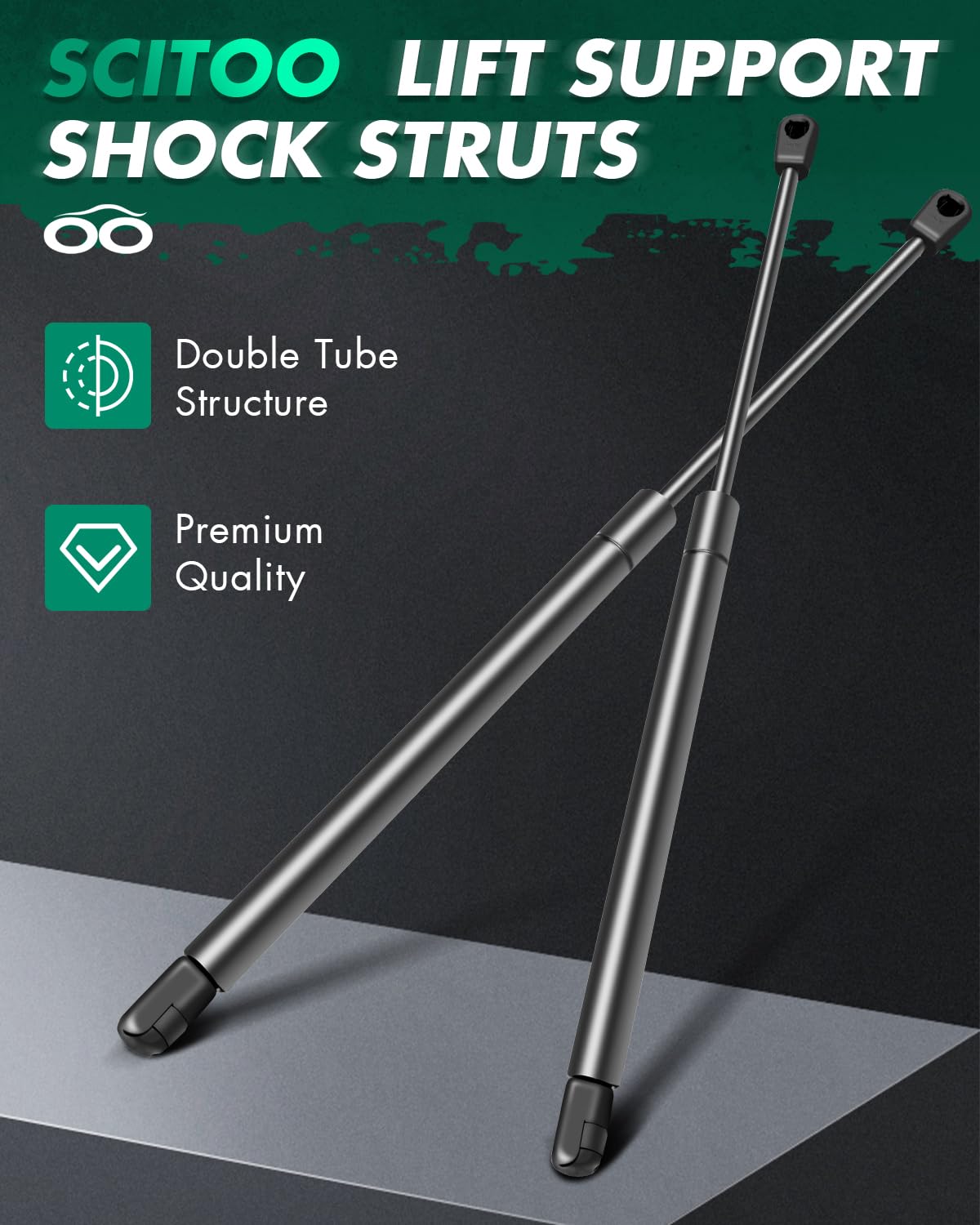 SCITOO Gas Struts Lift Supports Replacement for Hyundai Santa Fe 2001-2006 - Heavy Duty Window Glass Lift Supports Shocks - Perfect for Car Window Repair & Maintenance