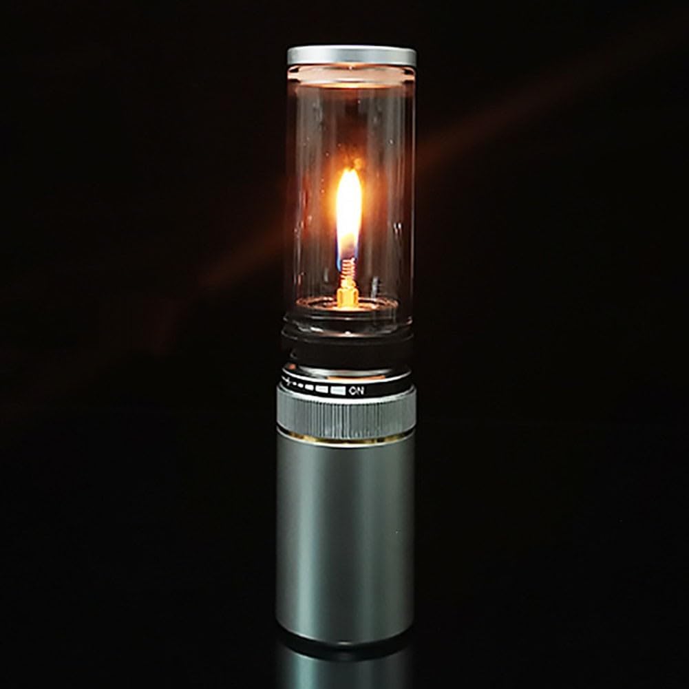 Portable Outdoor Gas Lantern - Glass Mantle Camping Light with Gas Box for Hiking, Fishing, Backpacking & Tent Use - Black (Ideal for Camping Trips, Emergency Lighting & Outdoor Adventures)
