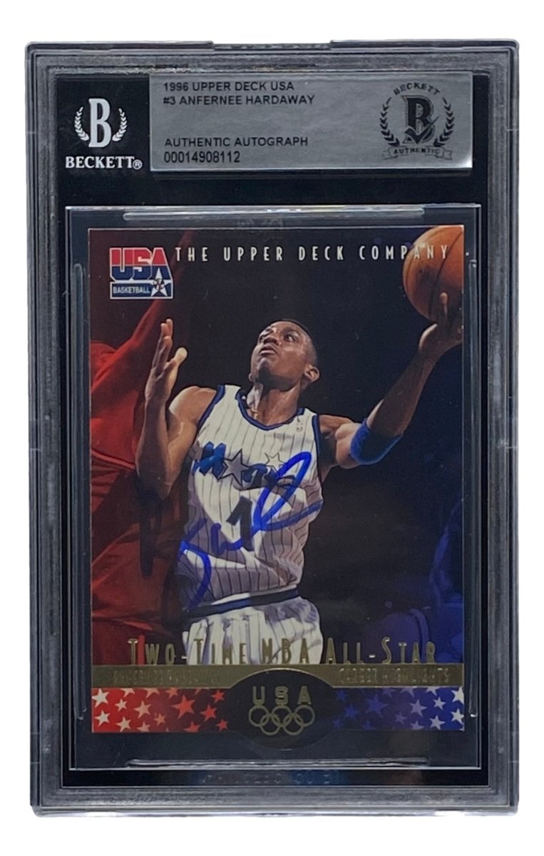Penny Hardaway Autographed 1996 Upper Deck USA #3 Basketball Card - PSA Graded Collectible for NBA Fans & Sports Memorabilia Enthusiasts - Perfect for Display, Investment, and Gifts