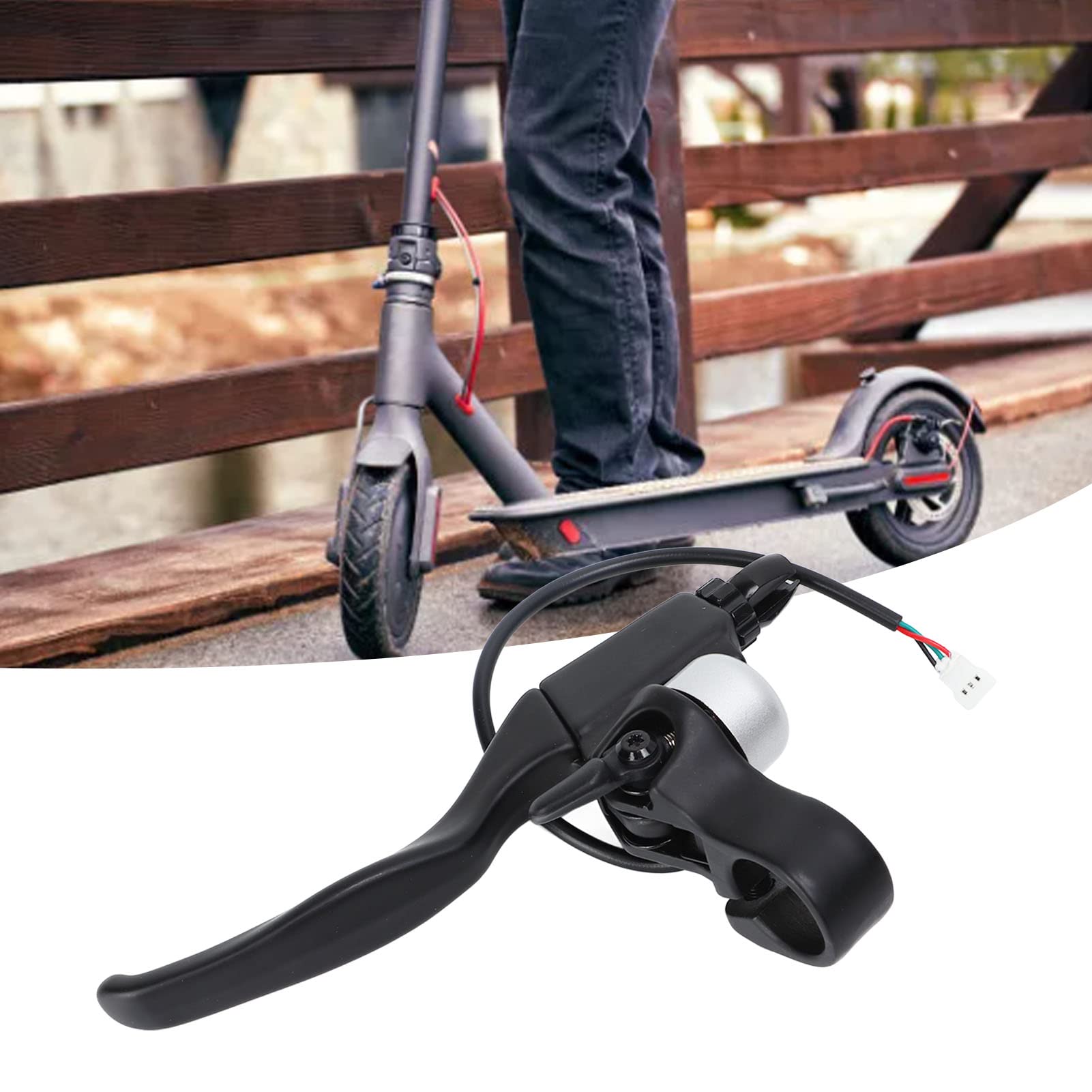 **Waterproof Aluminum Alloy Electric Scooter Handbrake - Right Brake Lever with Bell for E-Scooter & Ebike Replacement | Perfect for Commuting, Urban Travel & Outdoor Adventures**