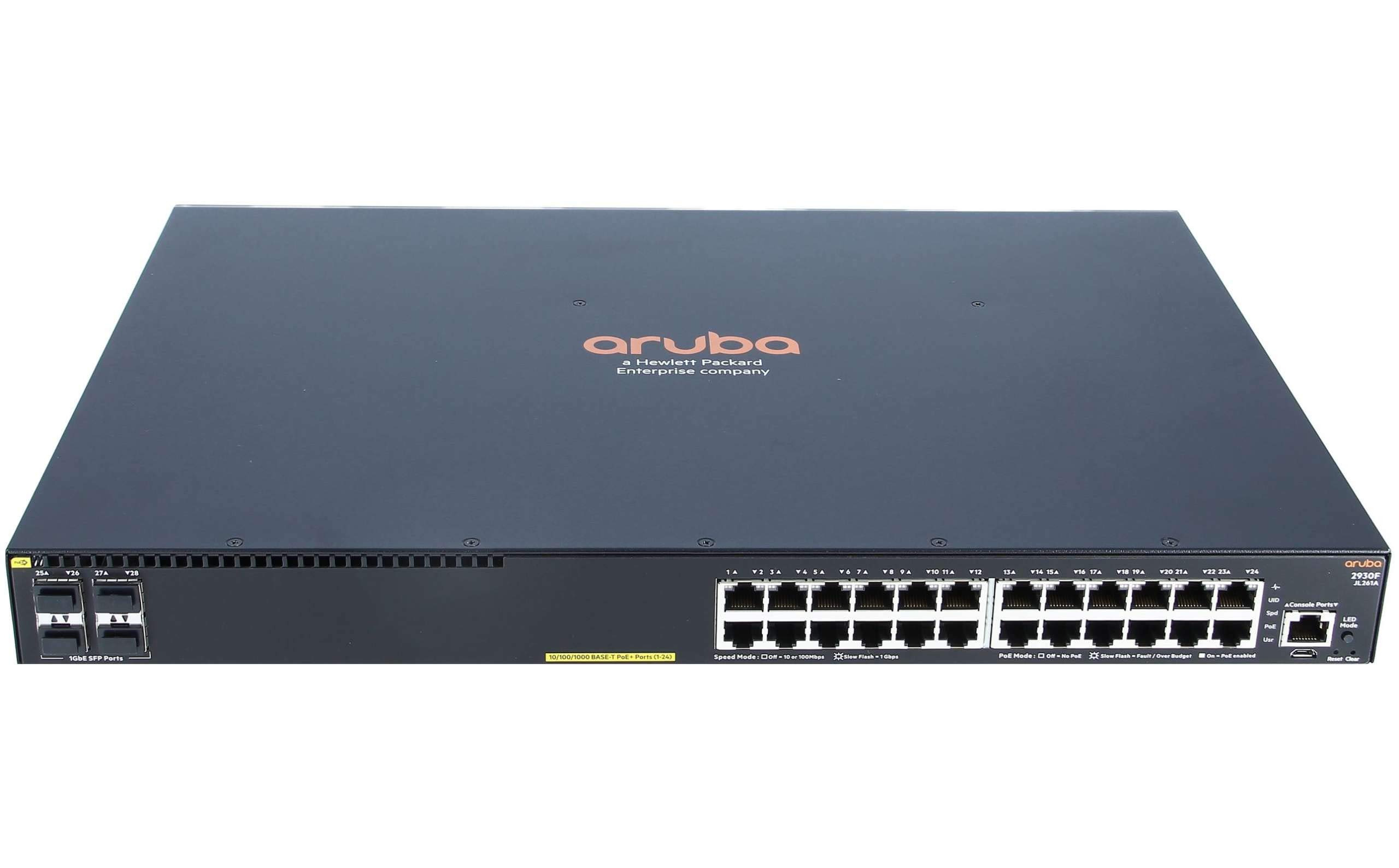 HP Aruba JL261A 2930F 24-Port Gigabit 4SFP PoE+ Network Switch (Renewed) - Ideal for Small Business & Office Networking