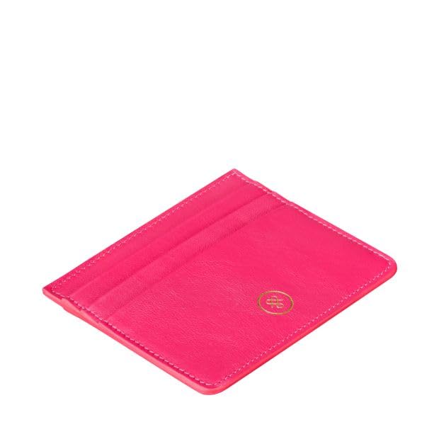 Maxwell Scott Lorento Women's Genuine Nappa Leather Wallet in Hot Pink - Slim RFID Blocking Credit Card Holder for Everyday Use & Travel