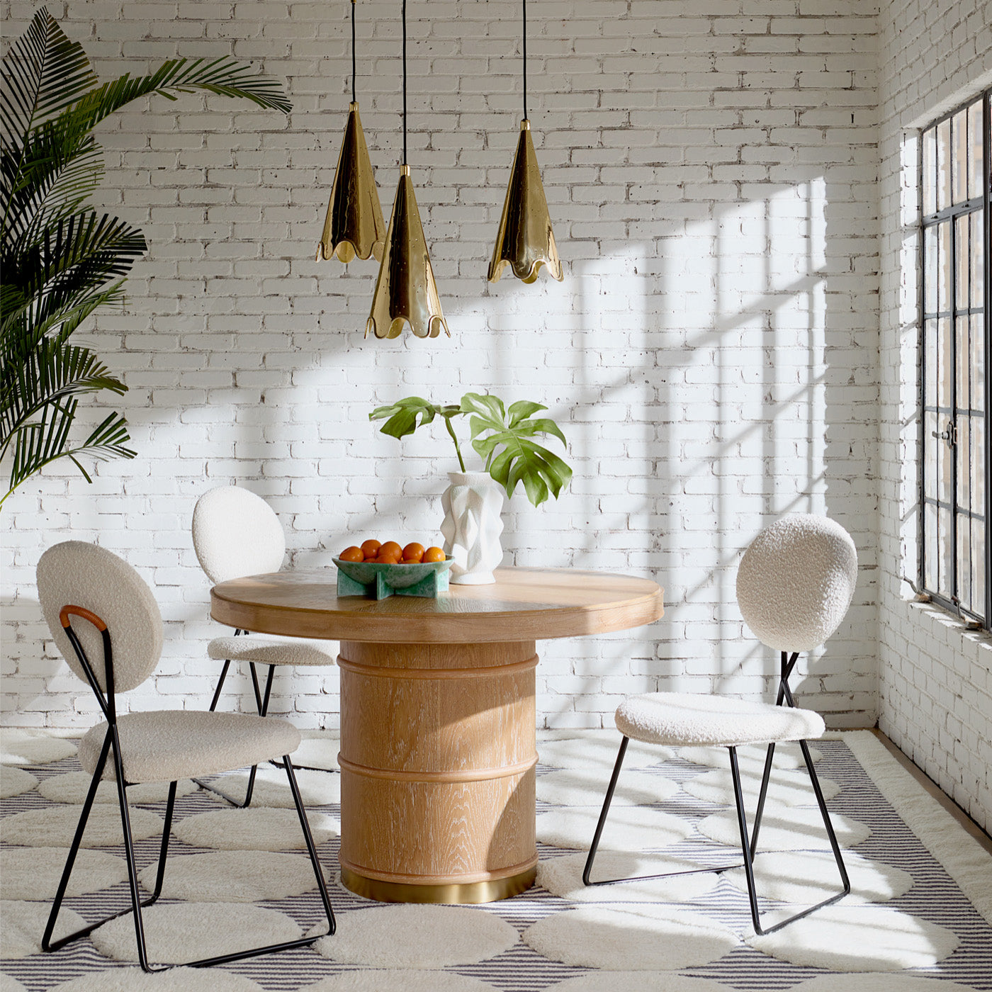 Modern Brussels Dining Table - Solid Wood Kitchen Table for 6 - Elegant Farmhouse Dining Room Furniture for Family Gatherings & Dinner Parties