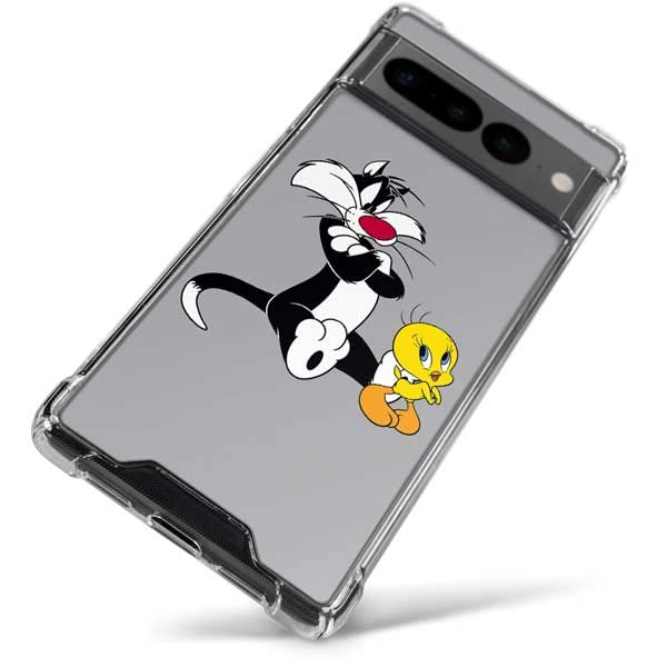 Google Pixel 7 Pro Clear Case - Looney Tunes Sylvester & Tweety Design for Protection & Style