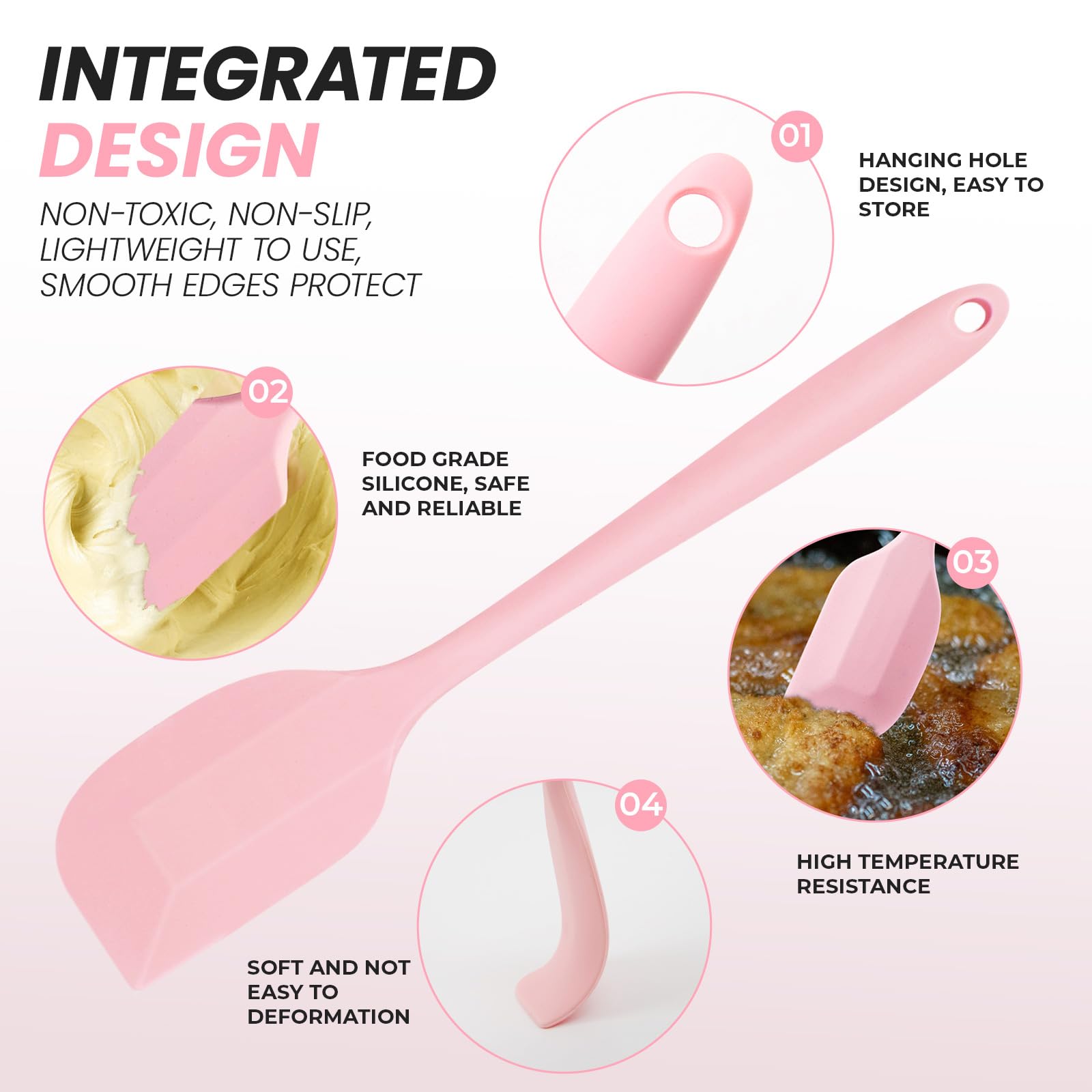 **2-Piece Silicone Spatula Set - Heat-Resistant, Non-Slip Baking & Cooking Utensils for Non-Stick Pans - Perfect for Mixing, Flipping & Scraping in the Kitchen**